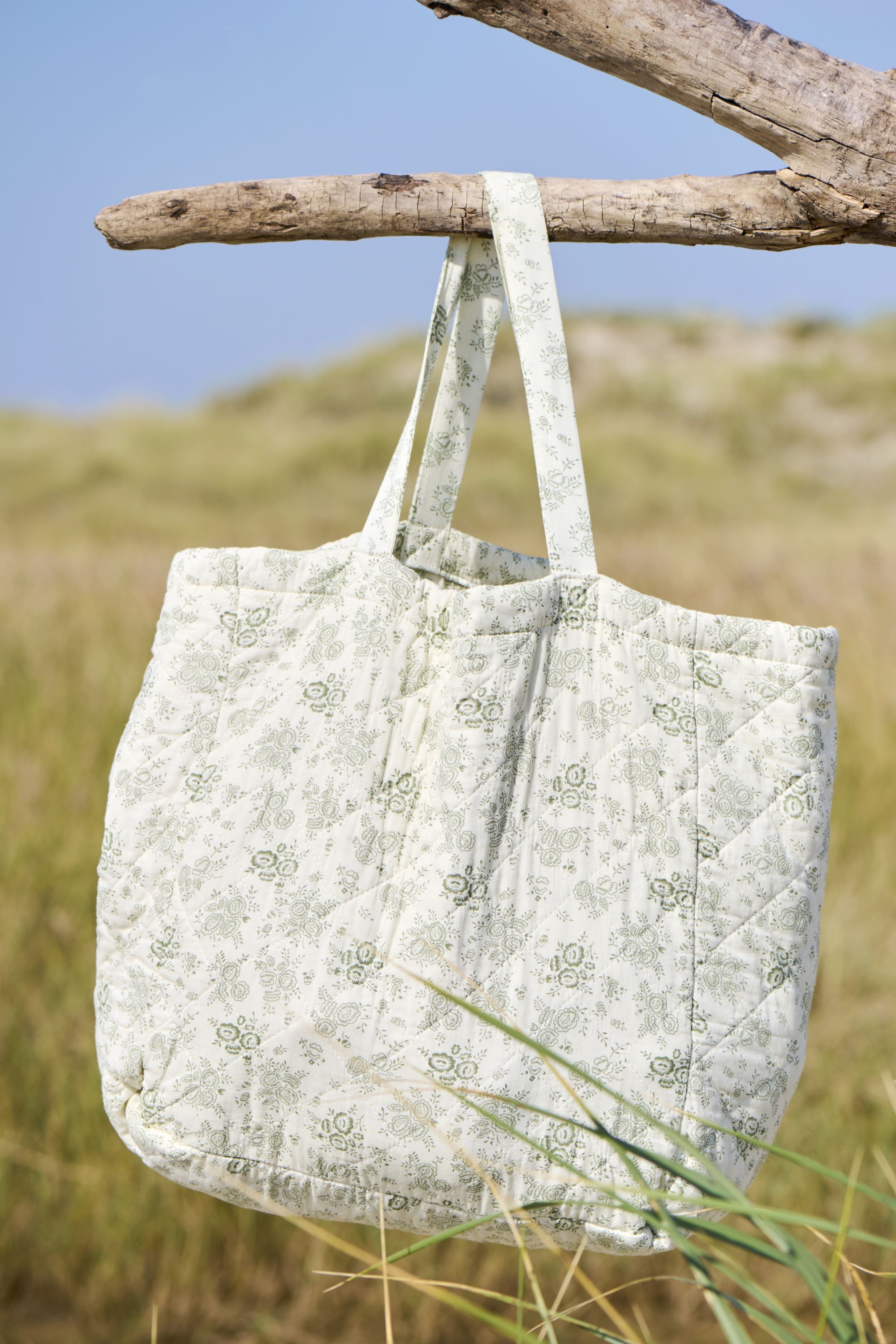 Ib Laursen Shopper Ib Laursen - Tasche Strandtasche Einkaufstasche Wattiert Blumen Grün