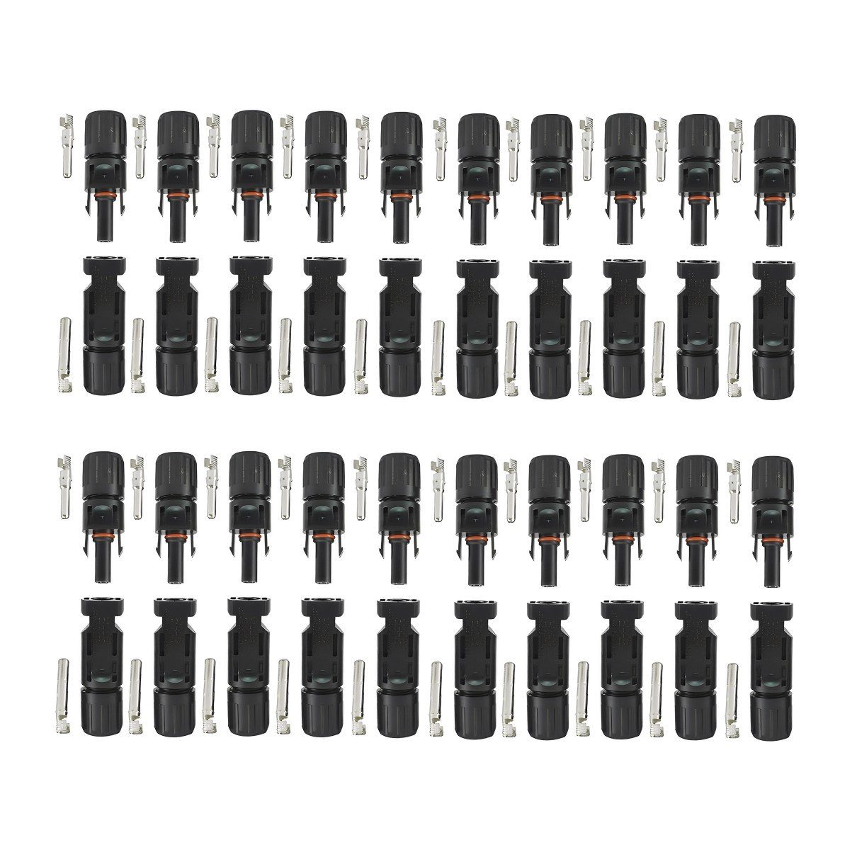 ARLI Solaranlage 20 Paar Solarstecker Stecker / Buchse Gestanzter Anschluss, (Set, 20-St., Stecker), 1500V für 2,5 / 4 / 6 mm2 Solarkabel