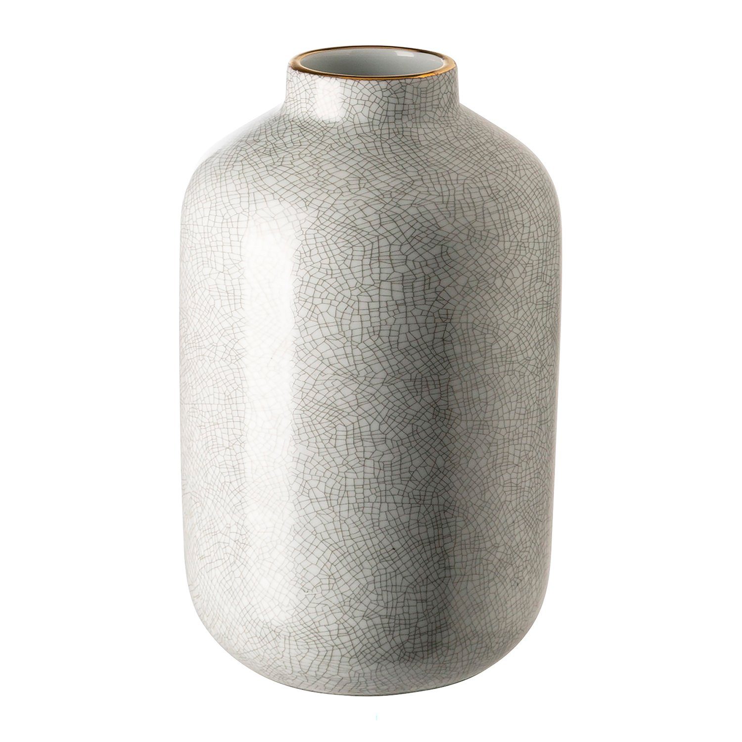 Fink Dekovase ROY Vase - H.21cm x D.12cm - Porzellan - hellgrau/weiß (1 St., Amphore - Grfäß), Elegante Dekovase - Blumenvase & Ziervase für stilvolle Akzente