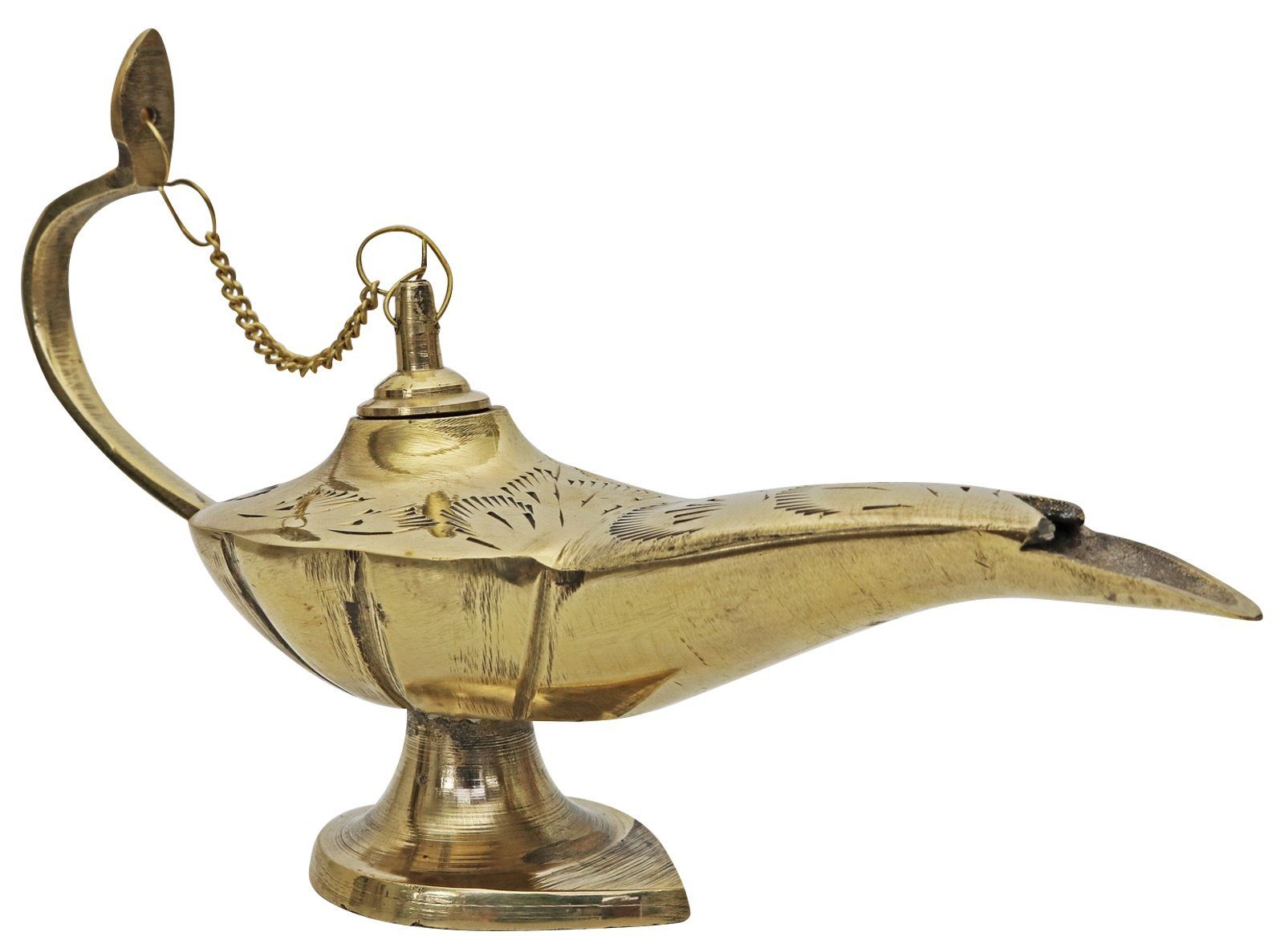 Aubaho Dekolicht Aladin Wunderlampe Öllampe Messing Antik-Stil Räuchergefäß