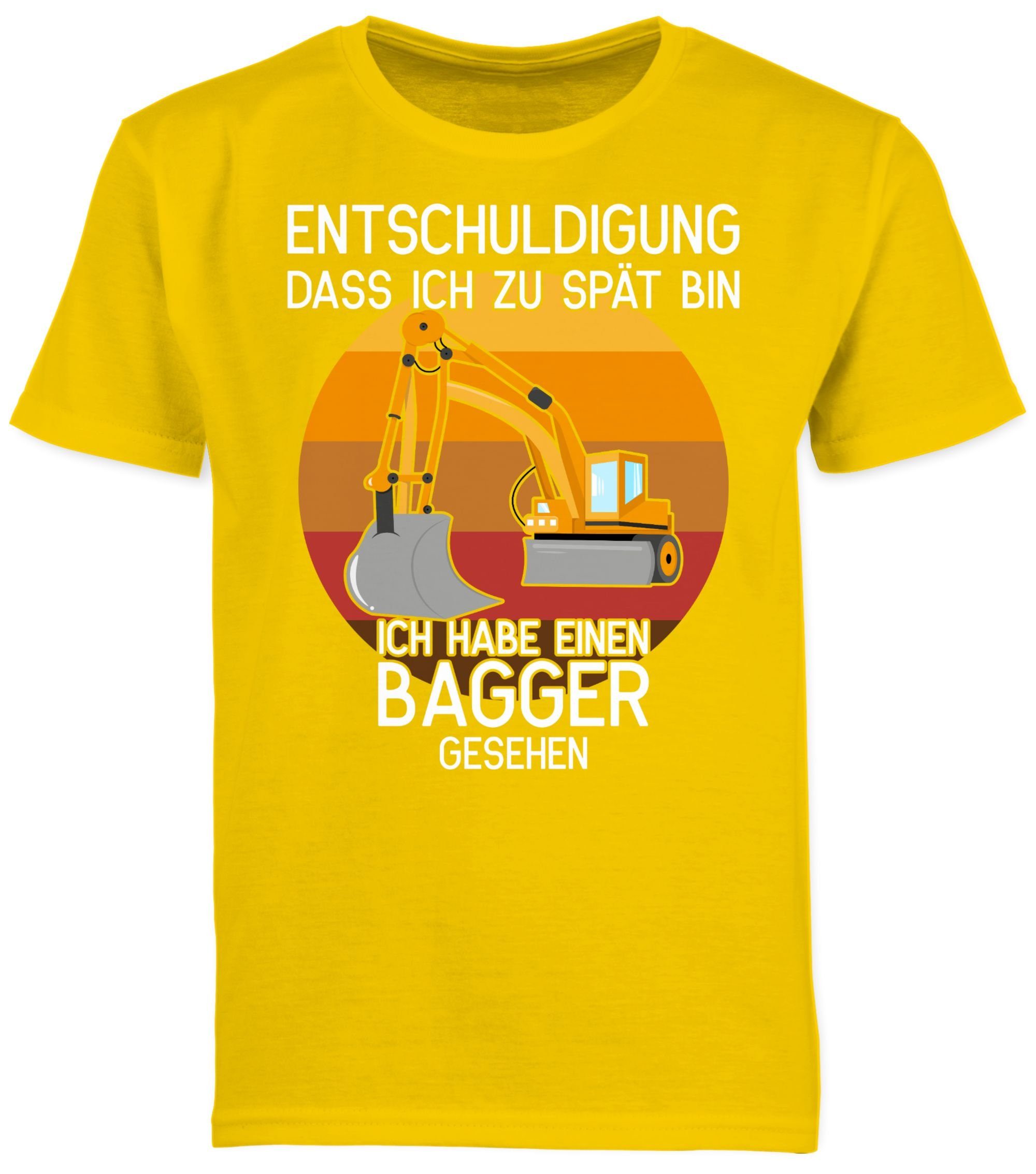 bin Gelb Shirtracer gesehen Kinder ich Bagger 01 - Entschuldigung spät zu T-Shirt dass Fahrzeuge