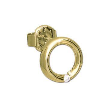 GoldDream Paar Ohrstecker GoldDream 333er Gold weiß Ring Zirkonia (Ohrstecker), Damen Ohrstecker Ring aus 333 Gelbgold - 8 Karat, Farbe: gold, weiß