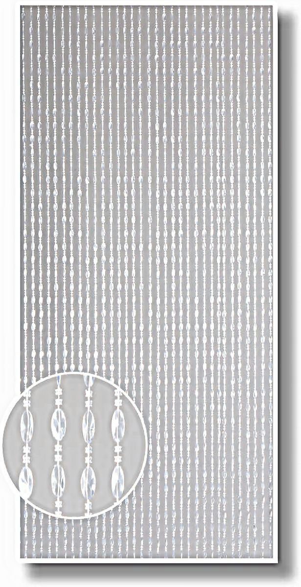 CONACORD Perlenvorhang Decona Kristal Perlenvorhang transparent, Hakenaufhängung, halbtransparent, 90 x 200 cm, Kunststoff - hohe Strangdichte