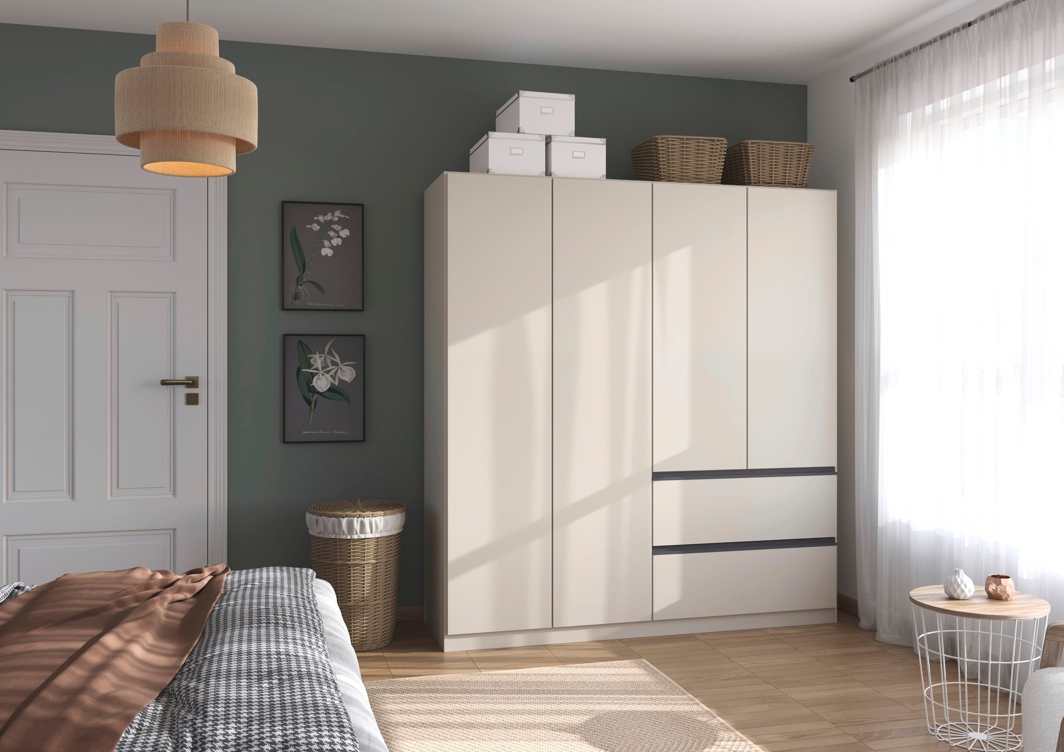 rauch Drehtürenschrank Kleiderschrank Schrank Garderobe COSTA in den Breiten 91/136/181 cm (in 3 Ausstattungen BASIC/CLASSIC/PREMIUM) viel Platz, grifflose Front und Push-to-Open Funktion MADE IN GERMANY