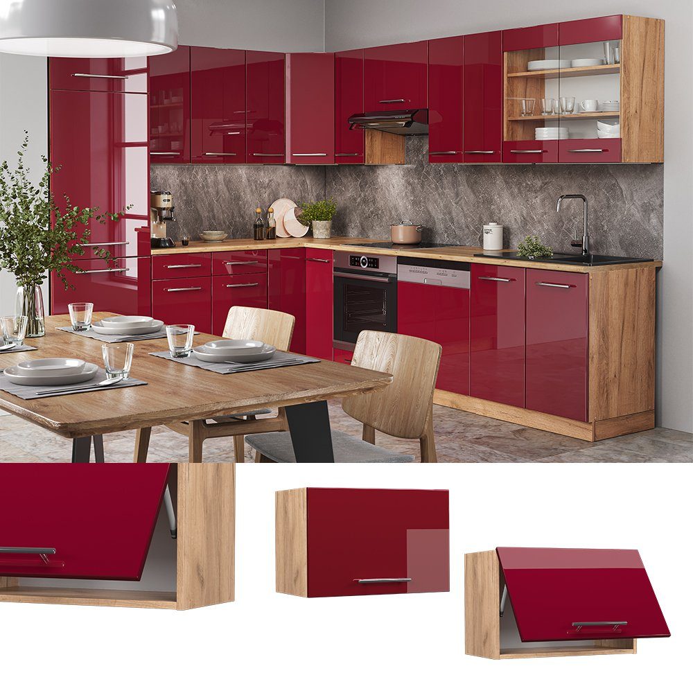Vicco Hängeschrank Fame-Line, Bordeaux Hochglanz/Goldkraft Eiche, günstig online kaufen