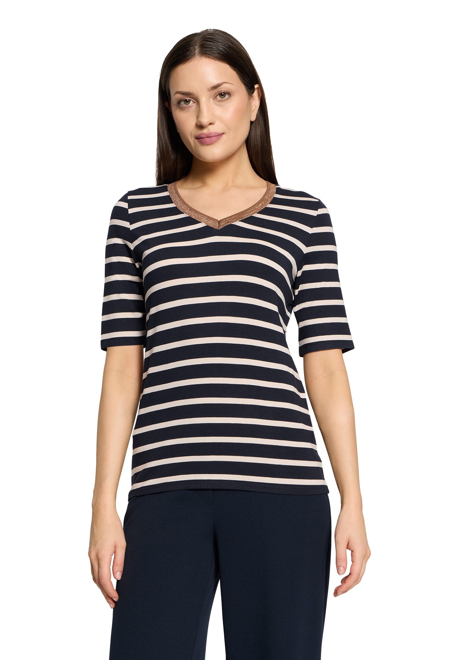 Kurzarmshirt Damen mit V-Ausschnitt