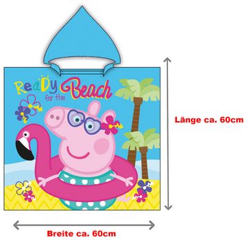 BERONAGE Kapuzenhandtuch Peppa Wutz Pig Kinder Kapuzen Bade-Poncho Beach 60x120 cm, 100% Baumwolle (1-St), Frottee in Velours-Qualität