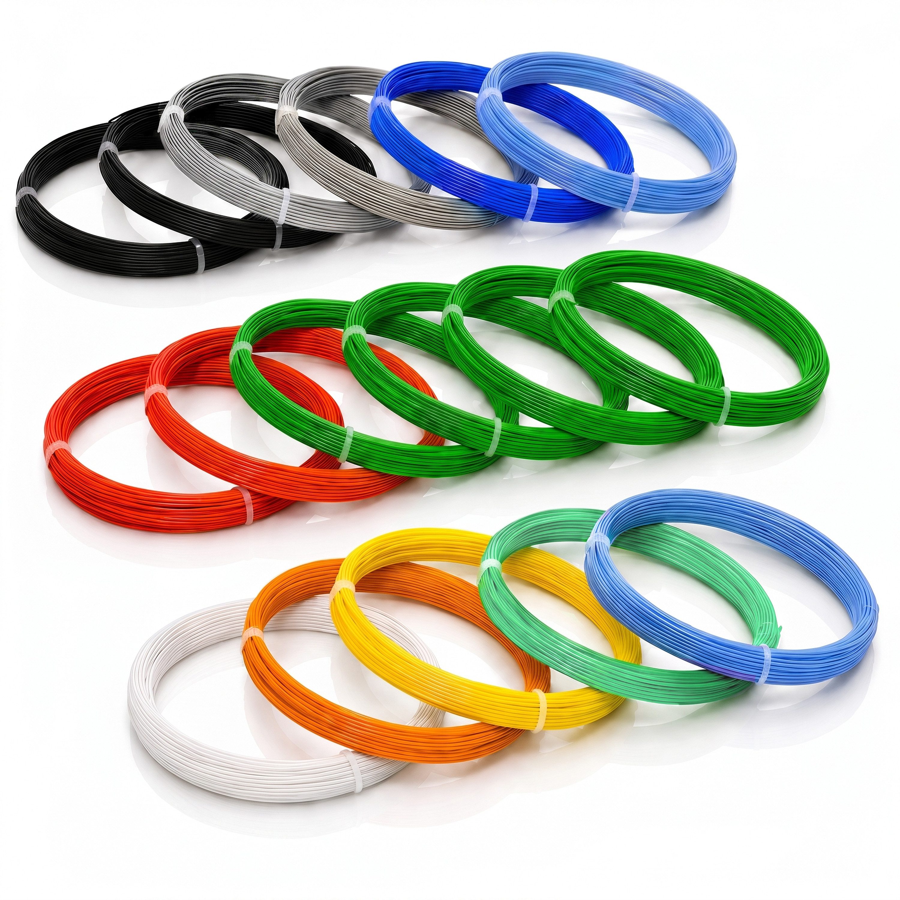 BEARWARE Filament PCL Filament Set für 3D-Stifte, 17 Rollen x 2 m, 11 Farben, 1,75 mm, Niedertemperatur-Filament Verarbeitung bei ca. 60 °C, ideal für Kinder – Bild 3 von 4