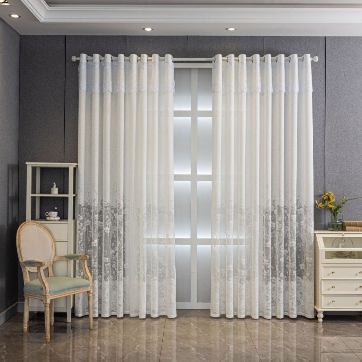BYSURE Gardine, (2 St), Jacquard-Vorhänge günstig online kaufen