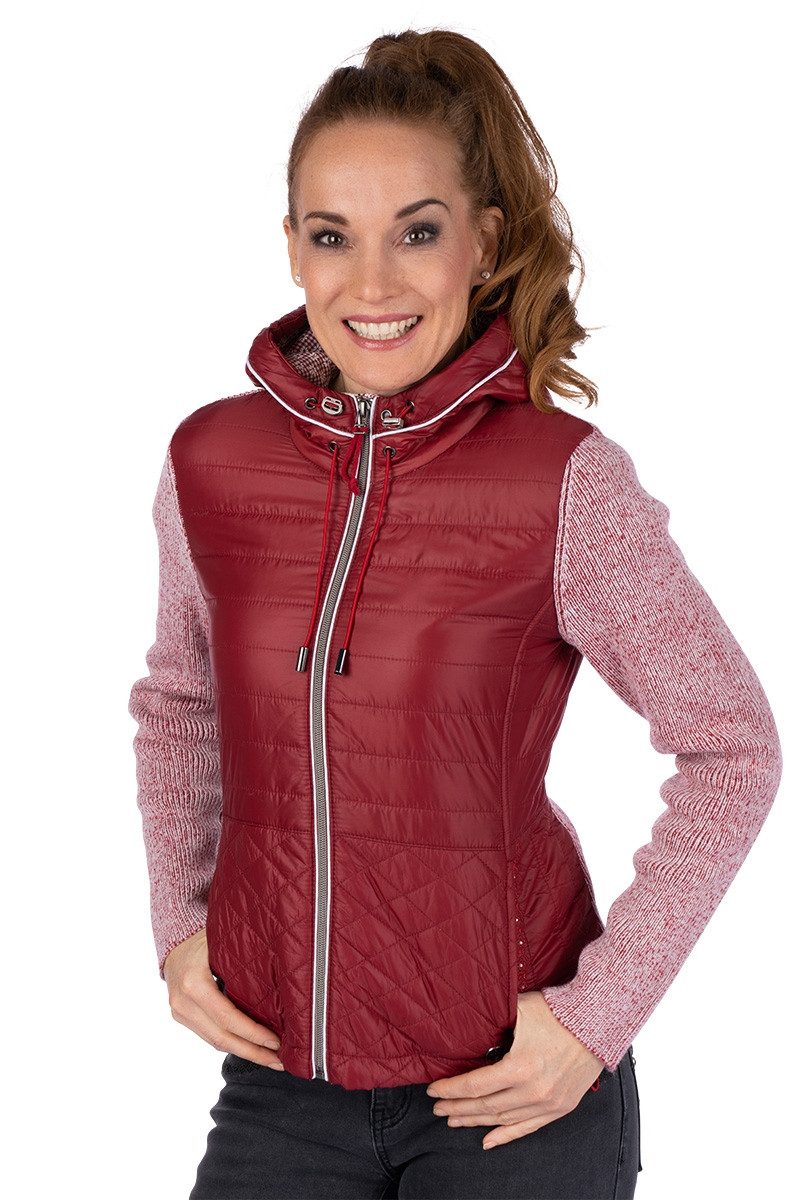 Outdoorbluse Outdoorjacke Damen - ALLEGRA - dunkelrot/melange, schwarz/melange