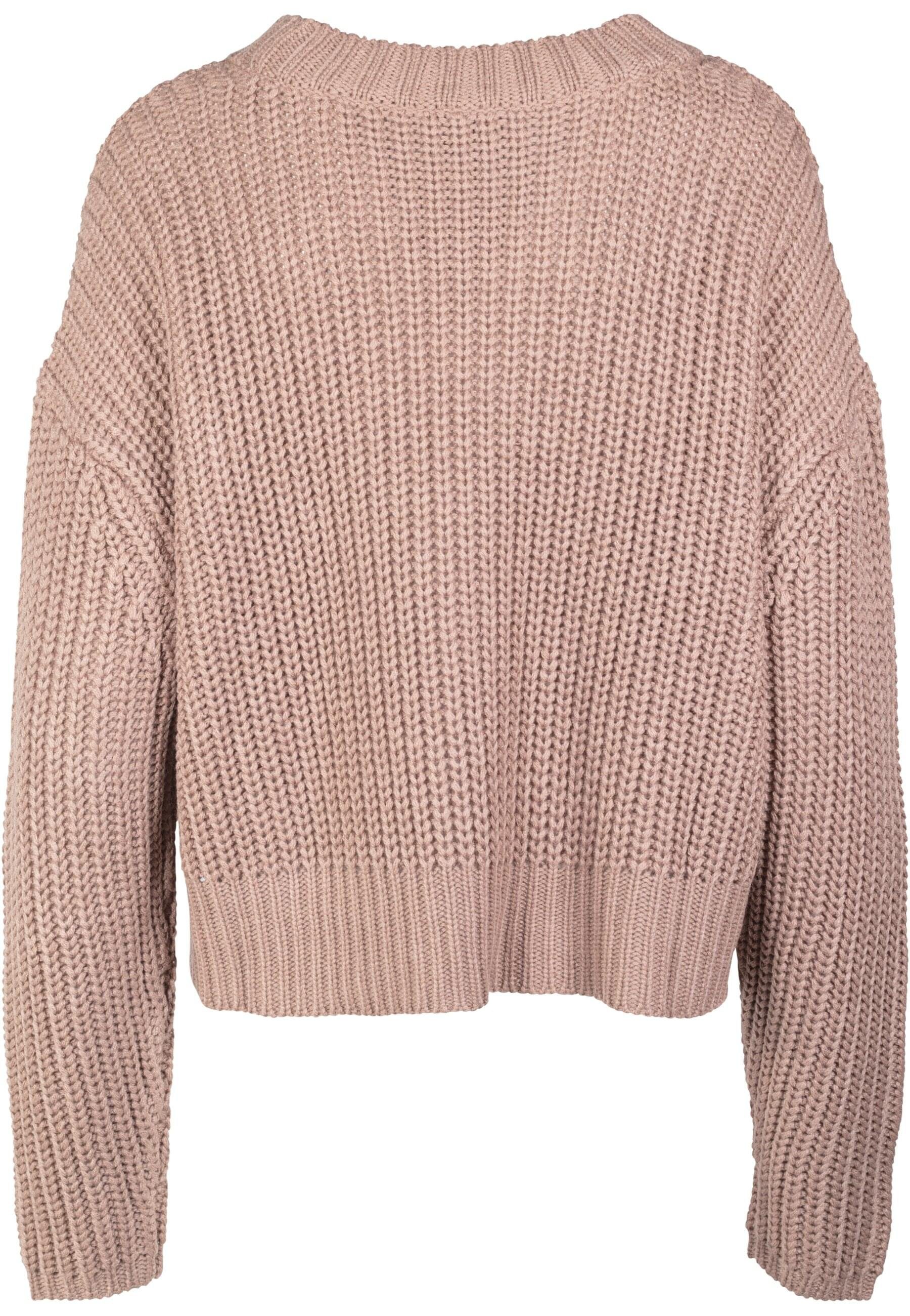 URBAN (1-tlg) Ladies CLASSICS Oversize Damen Sweater taupe Kapuzenpullover Wide