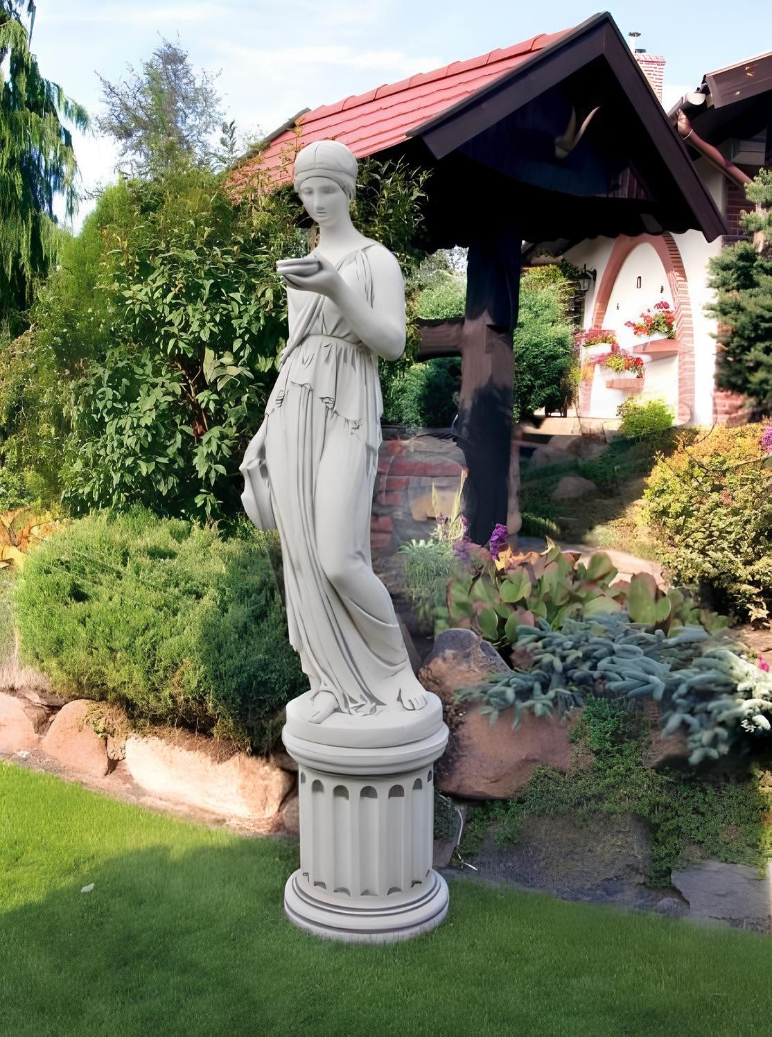 Skulptur Sockel 59cm für Skulptur Design Figur Statue Garten Figuren Statuen