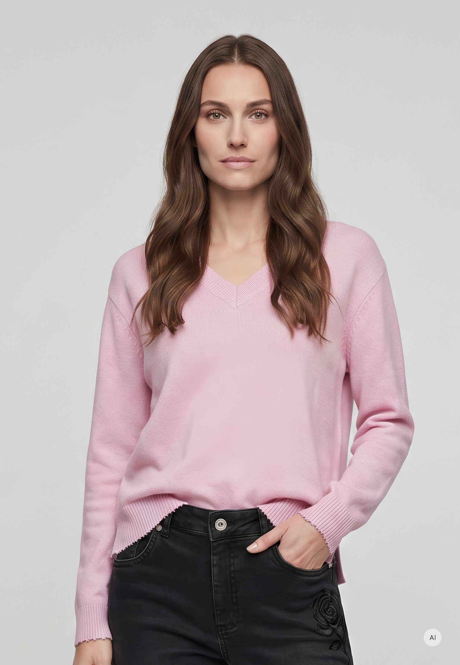 MARC AUREL V-Ausschnitt-Pullover