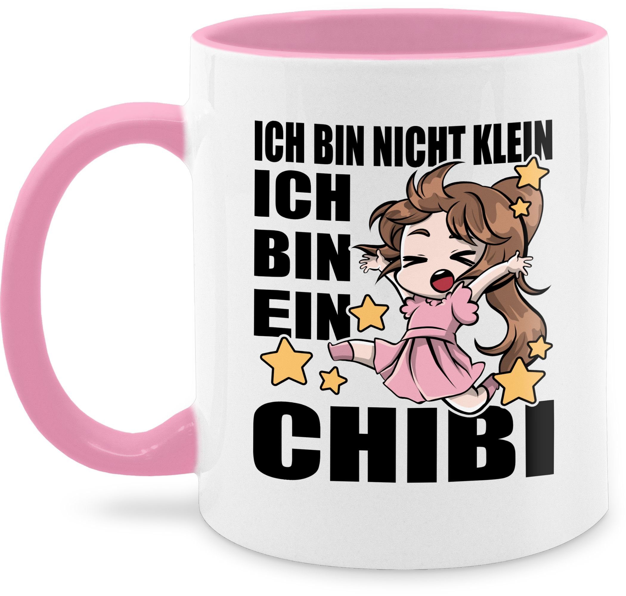 Shirtracer Tasse ich bin Kaffeetasse bin Keramik, klein - Merch ein schwarz, Rosa nicht Anime ich Chibi 1