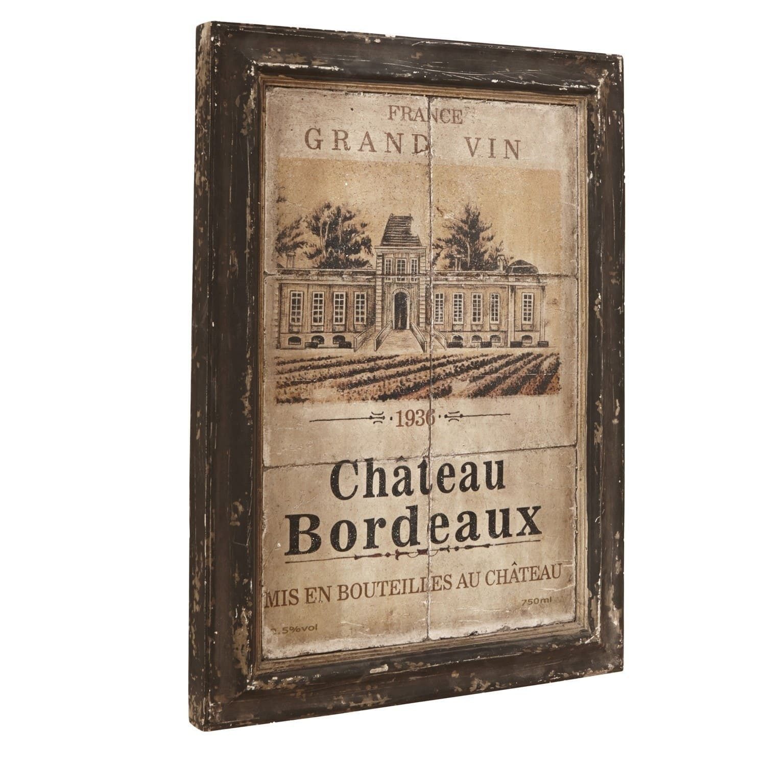 Mirabeau Wanddekoobjekt Bild Château Bordeaux dunkelbraun/beige