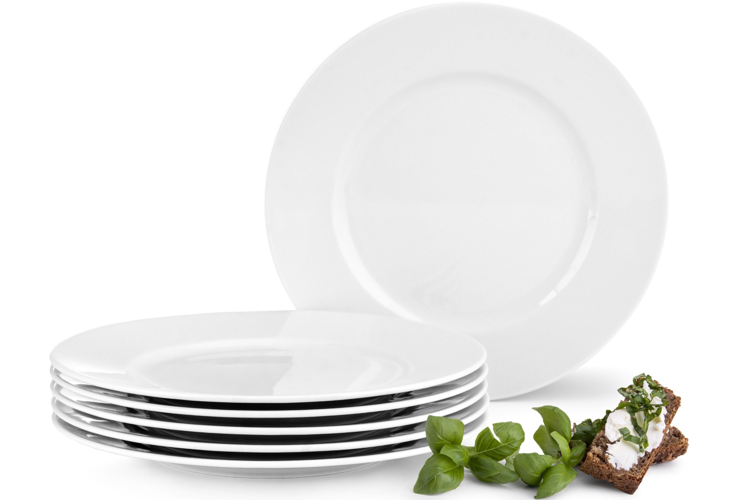 KONSIMO® Teller-Set MUSCARI Dessertteller (6-tlg), 6 Personen, Porzellan, Spulmachinen- und Mikrowellengeeignet, Rund