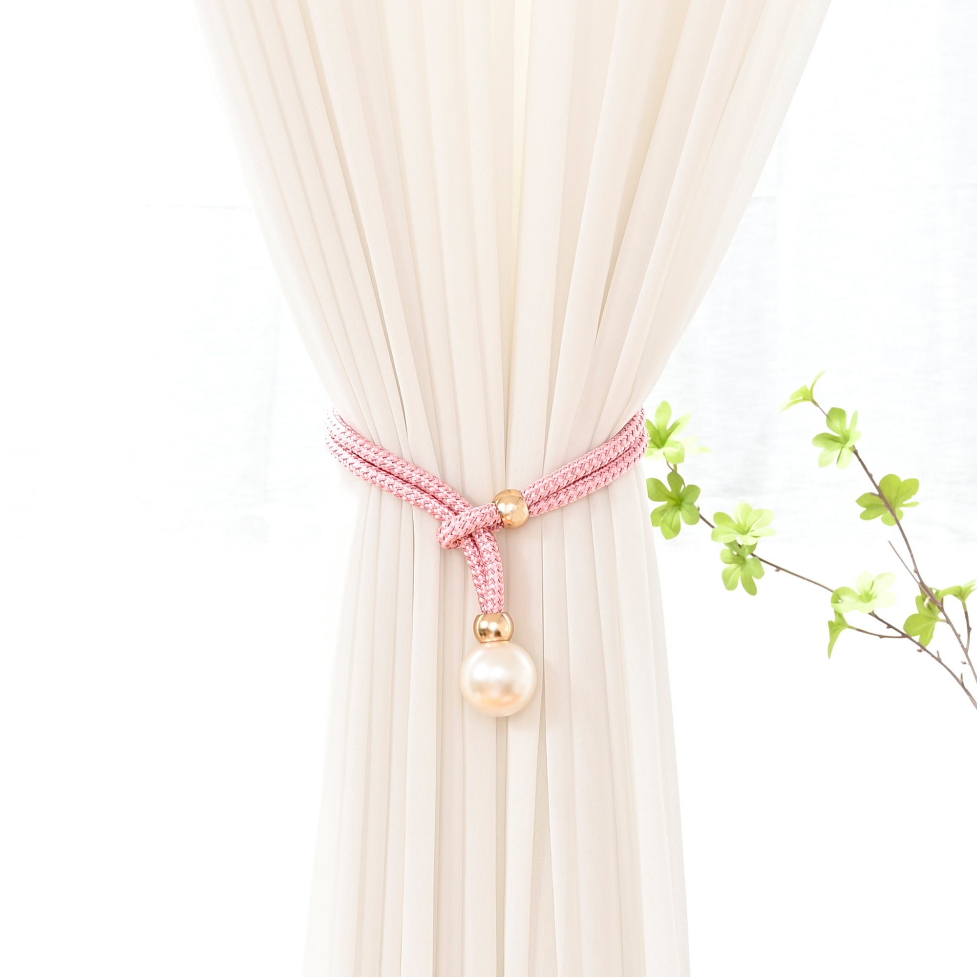 Rosnek Raffhalter 4 cm Durchmesser, Perle, für Wohnzimmer Schlafzimmer Deko günstig online kaufen