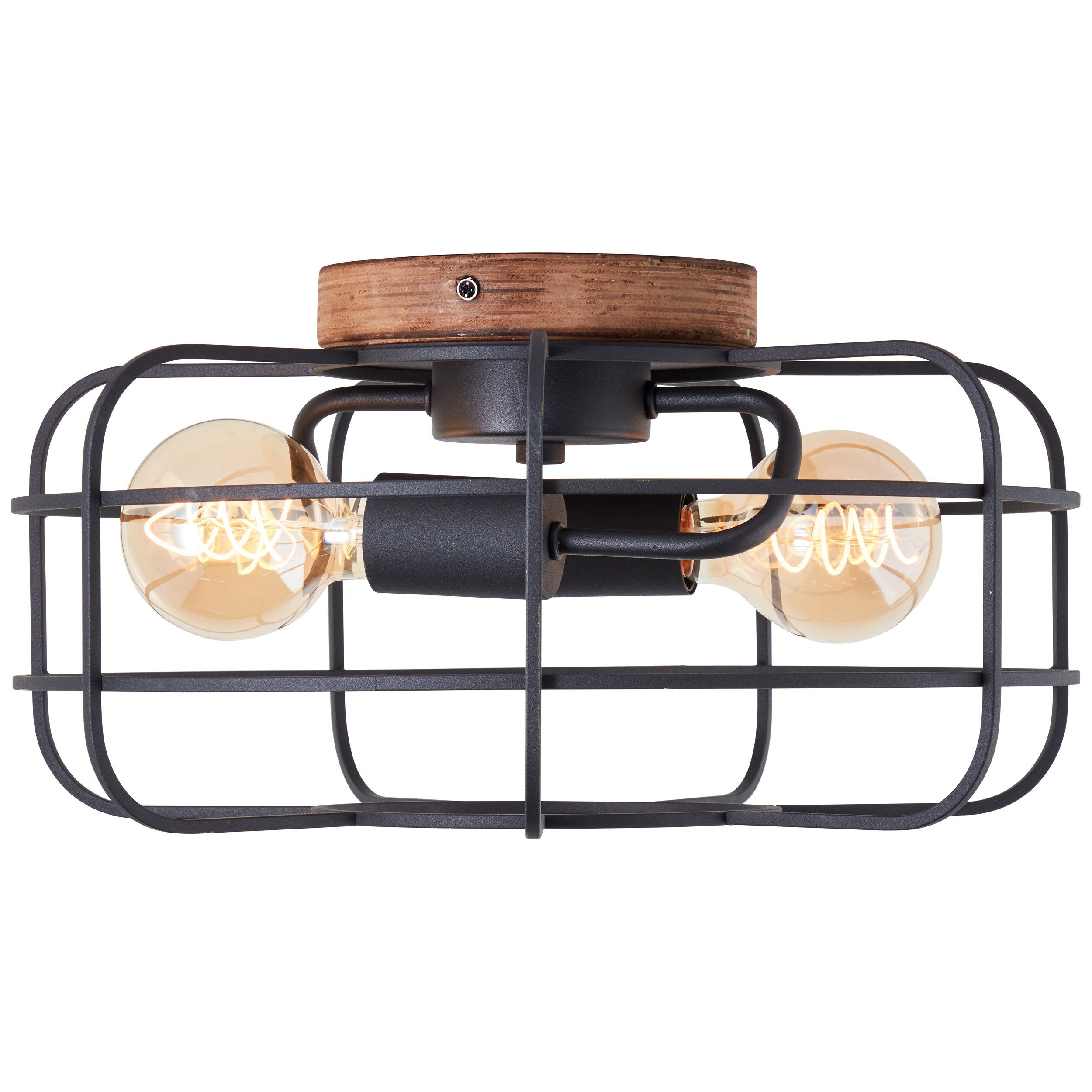 Brilliant Deckenleuchte Gwen, ohne Leuchtmittel, D 40 cm, E27, Holz/Metall, braun/schwarz korund