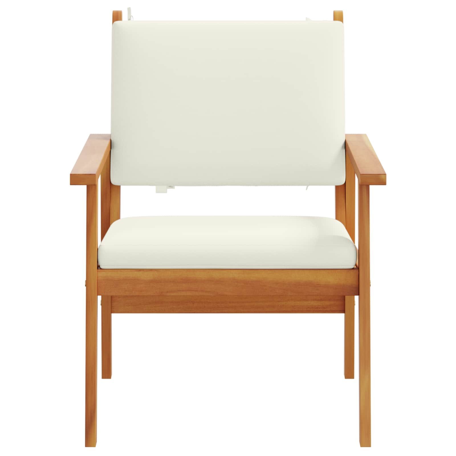 vidaXL Gartenlounge-Set Gartenstuhl 2 Stk. Cremeweiß Massivholz, (2-tlg)
