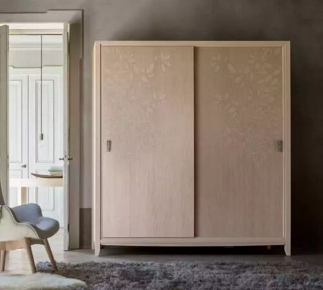 JVmoebel Kleiderschrank Beige Kleiderschrank Möbel Schlafzimmer Schränke Holz Einrichtung (1-St., Nur Kleiderschrank) Made in Italy