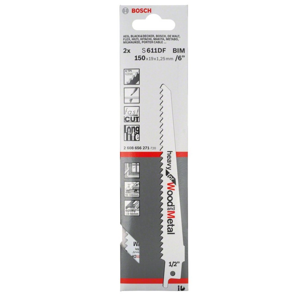 Thumbnail - Bosch Professional Sägeblatt Säbelsägeblatt S 611 DF, Pack à 2 Stück