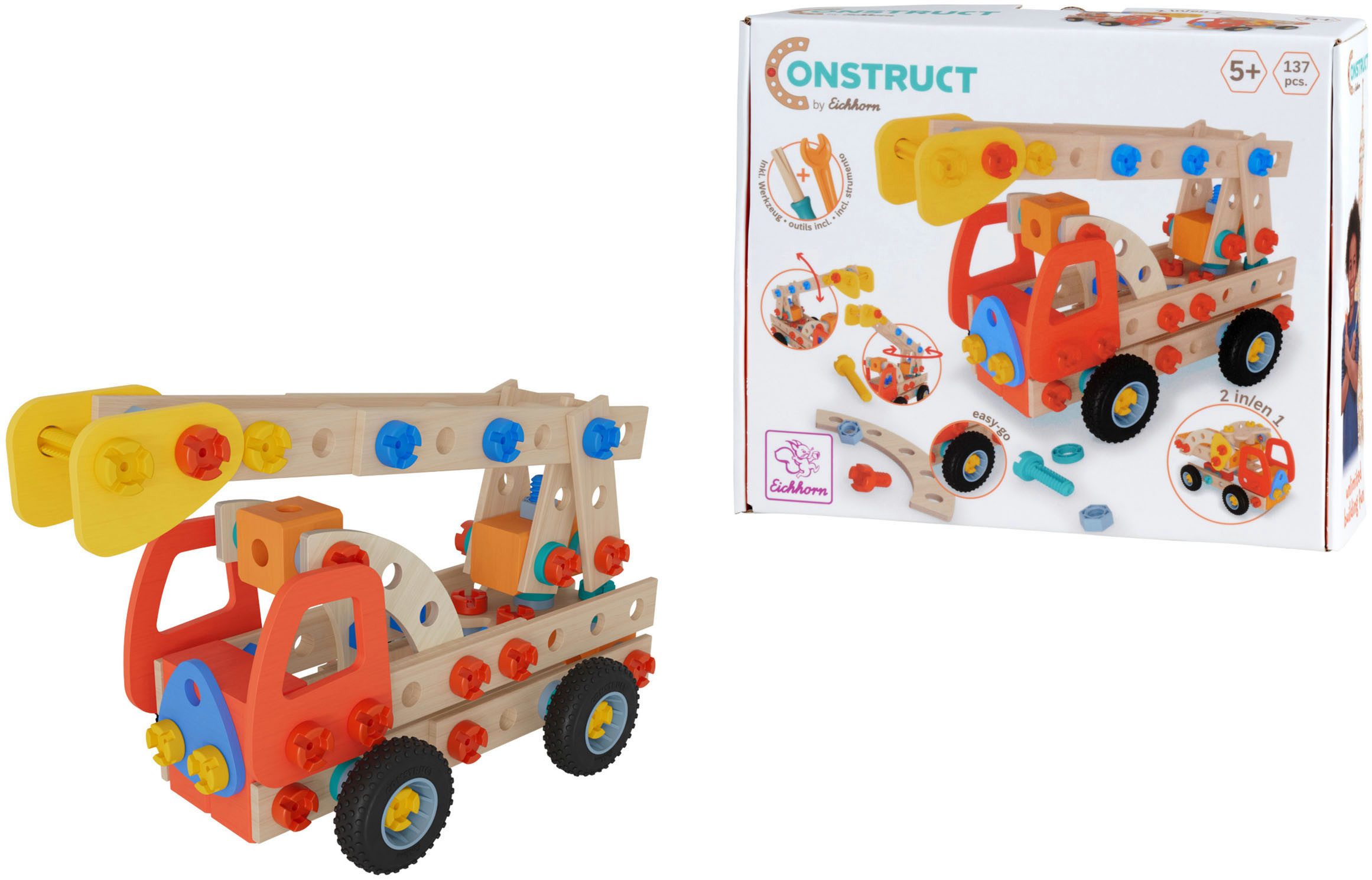 Eichhorn Constructor Feuerwehr Konstruktionsspielsteine, (137 St), Made in Germany