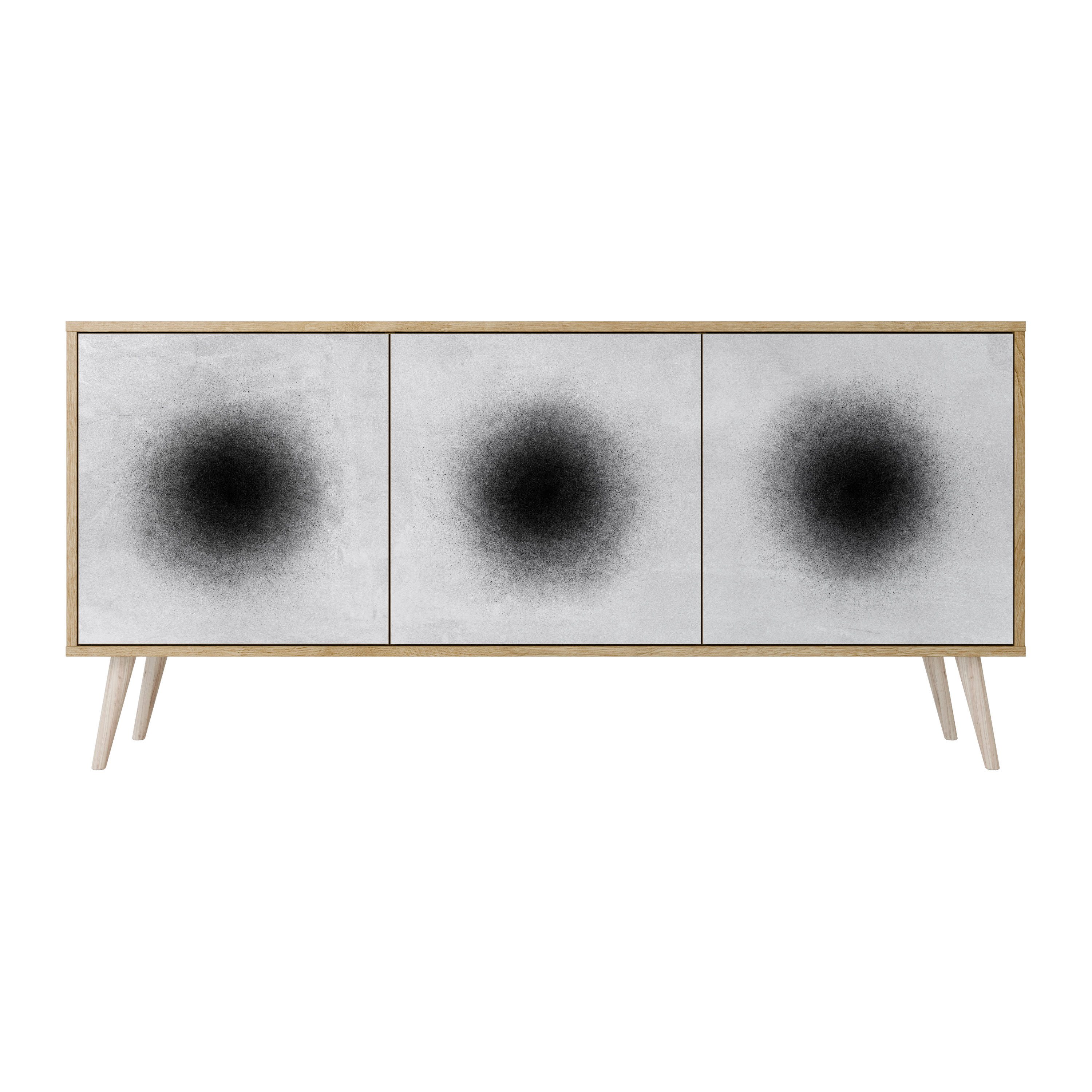 SPACEREBELS Kommode Sideboard Komodenschrank Möbel für Wohnzimmer Flur Esszimmer (3 Türen), Sideboard Komodenschrank Möbel für Wohnzimmer mit 2 Türen oder mit