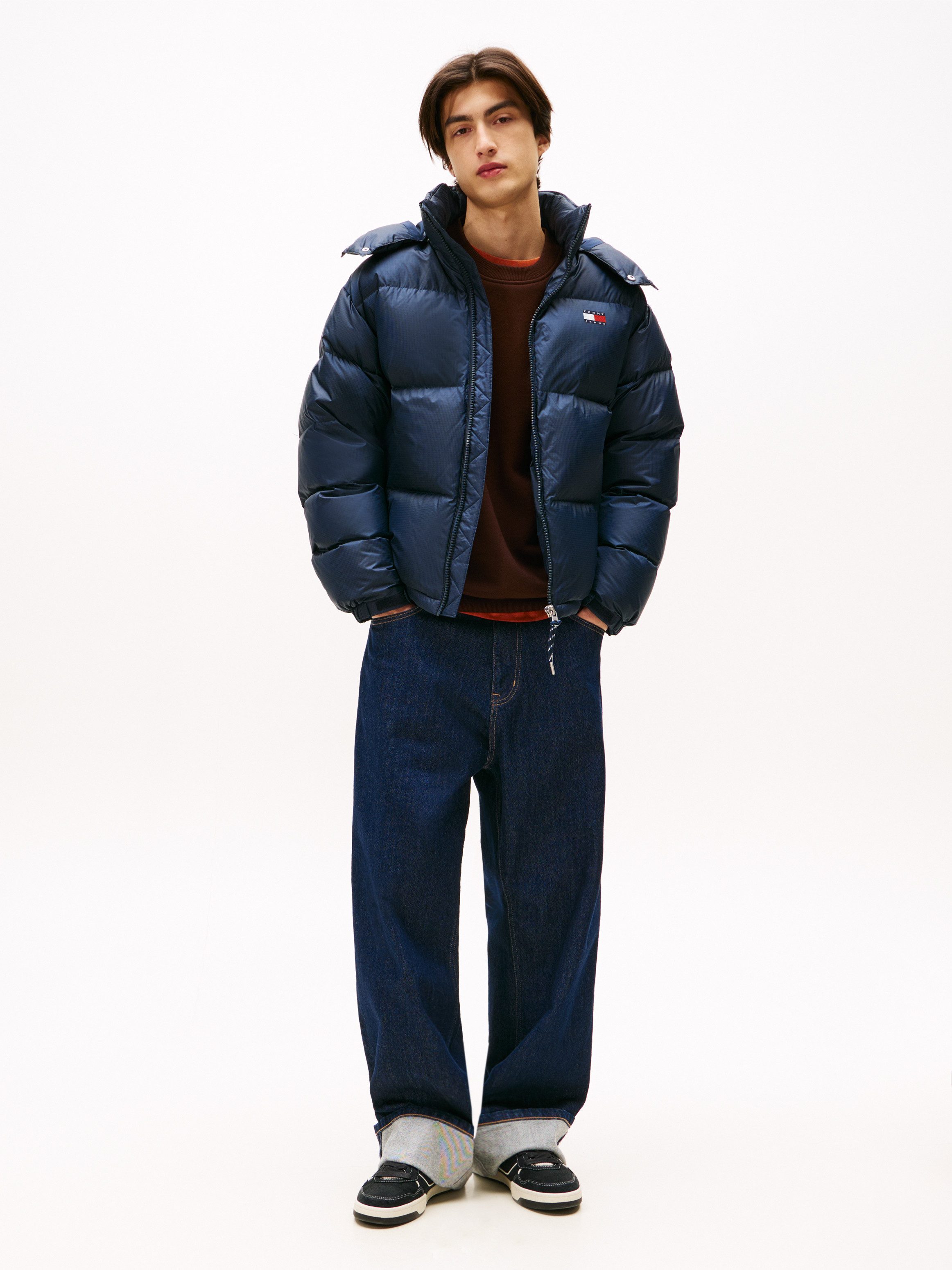 Tommy Jeans Steppjacke ALASKA DOWN PUFFER Übergangsjacke Regular fit mit abnehmbarer Kapuze