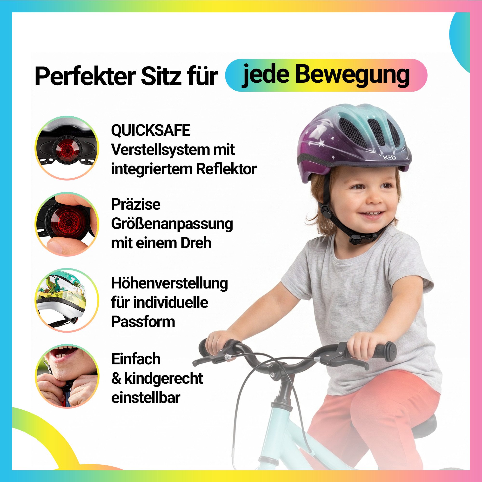 KED Fahrradhelm Meggy II Trend Kinderhelm, LED Rücklicht, MaxShell Technologie Und Präzise Größenverstellung – Bild 3 von 5