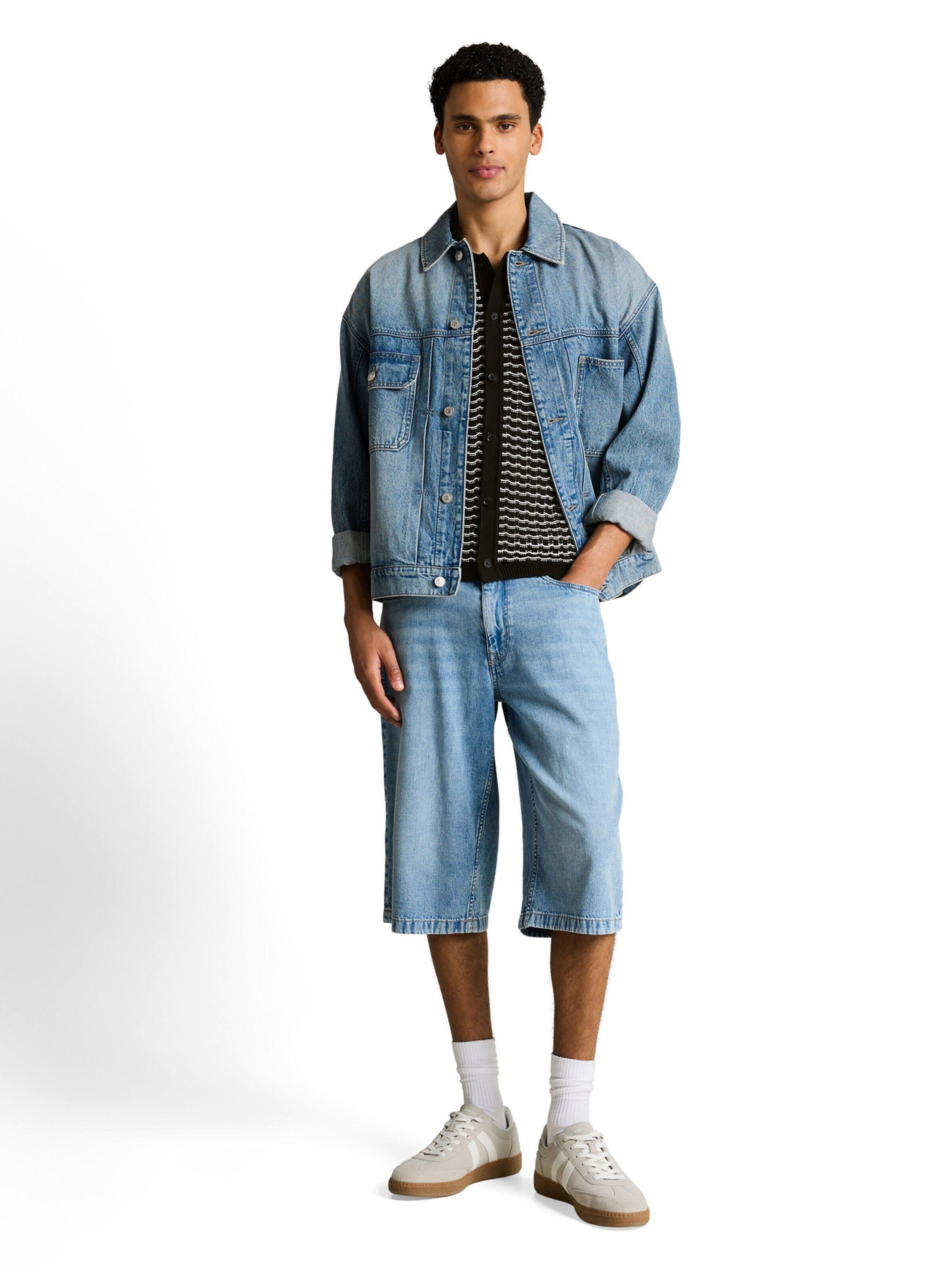 TOM TAILOR Denim Strickjacke (1-tlg) Lochmuster