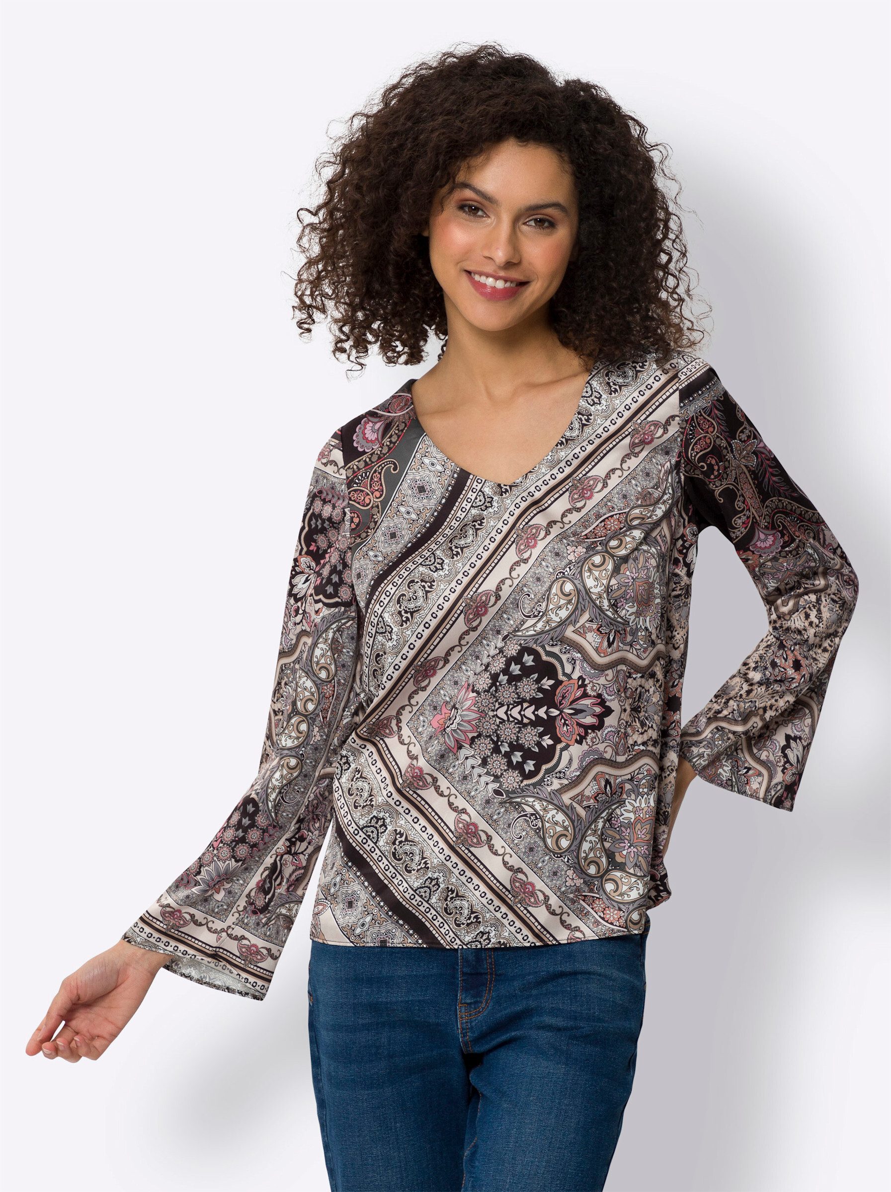 Klassische Bluse Druckbluse