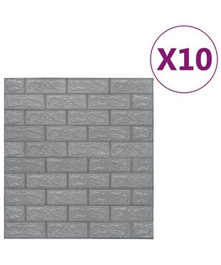 vidaXL Fotohintergrund 3D Tapete Bricks Selbstklebend 10 St Anthrazit