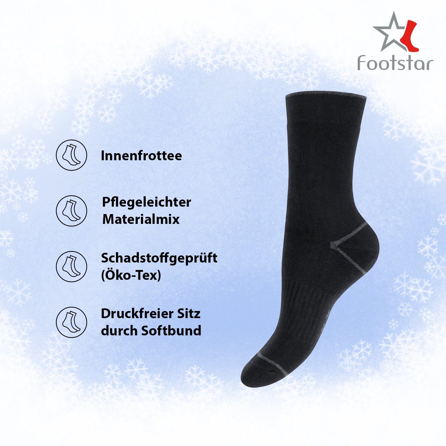 Footstar Thermosocken Thermo Winter Socken Vollfrottee (6 Paar) für Damen & Herren