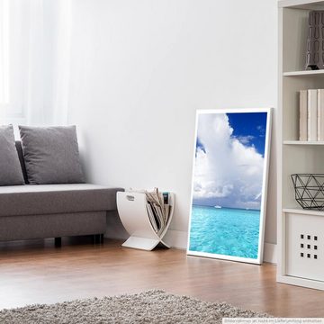 Sinus Art Poster Landschaftsfotografie 60x90cm Poster Türkises Meer unterm Wolkenhimmel