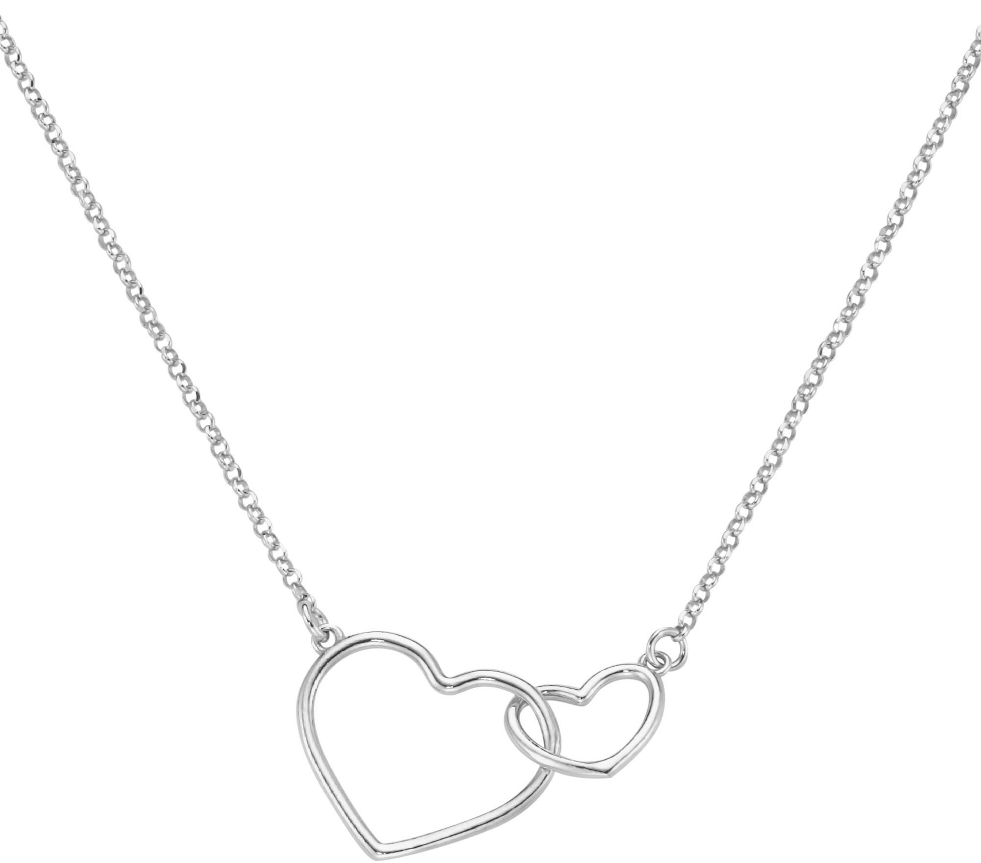Kette mit Anhänger Schmuck Geschenk Silber 925 Halsschmuck Halskette Silberkette Herzen