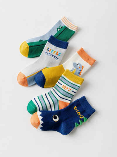 axy Socken axy Kinder Jungen Socken 5 Paar Multipack (Set, 5er-Pack, 5 Paar) Junge Geschenke Bunte Weich Neuheit Kindersocken