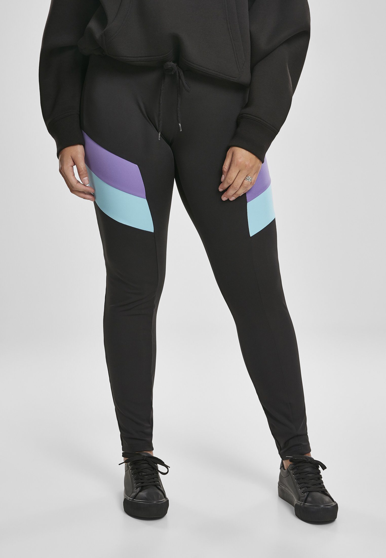 URBAN CLASSICS Leggings Damen Ladies (1-tlg) Color Leggings black-ultraviolet Block