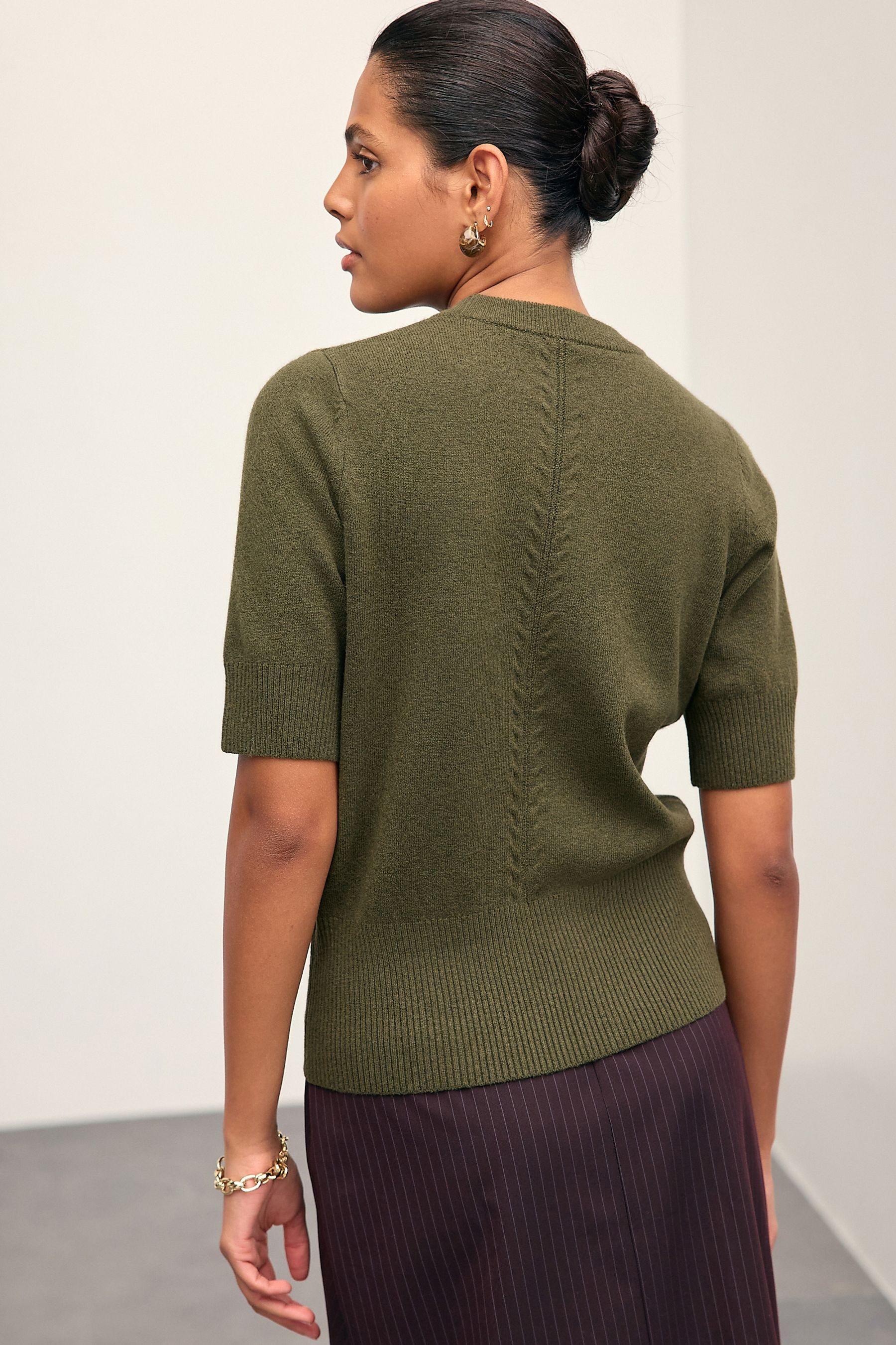 Next Strickpullover Kurzärmeliges, superweiches Stricktop, Kurzgröße günstig online kaufen