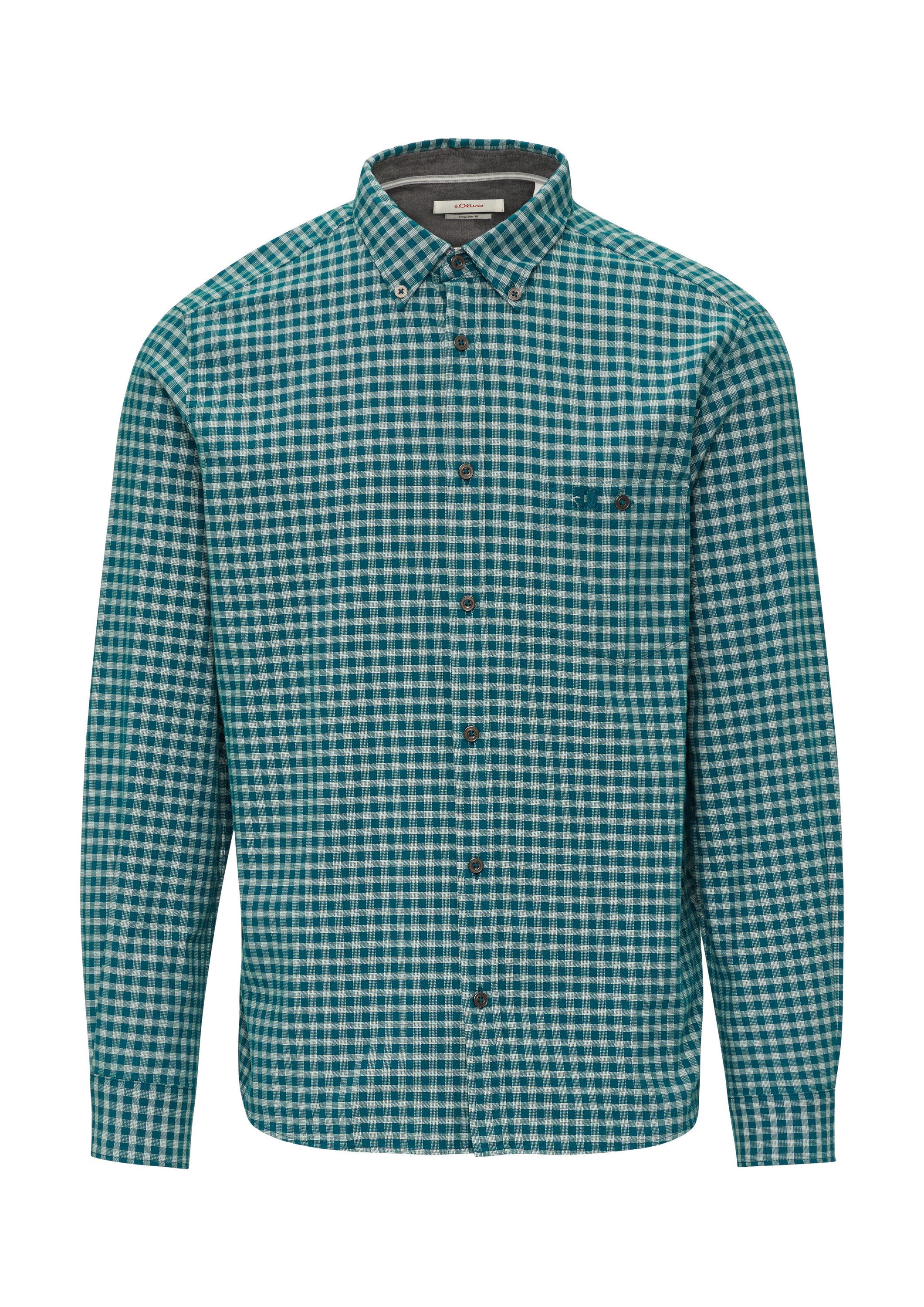 s.Oliver Langarmhemd Hemd Regular Fit: Kariertes Hemd mit Button-Down-Krage günstig online kaufen