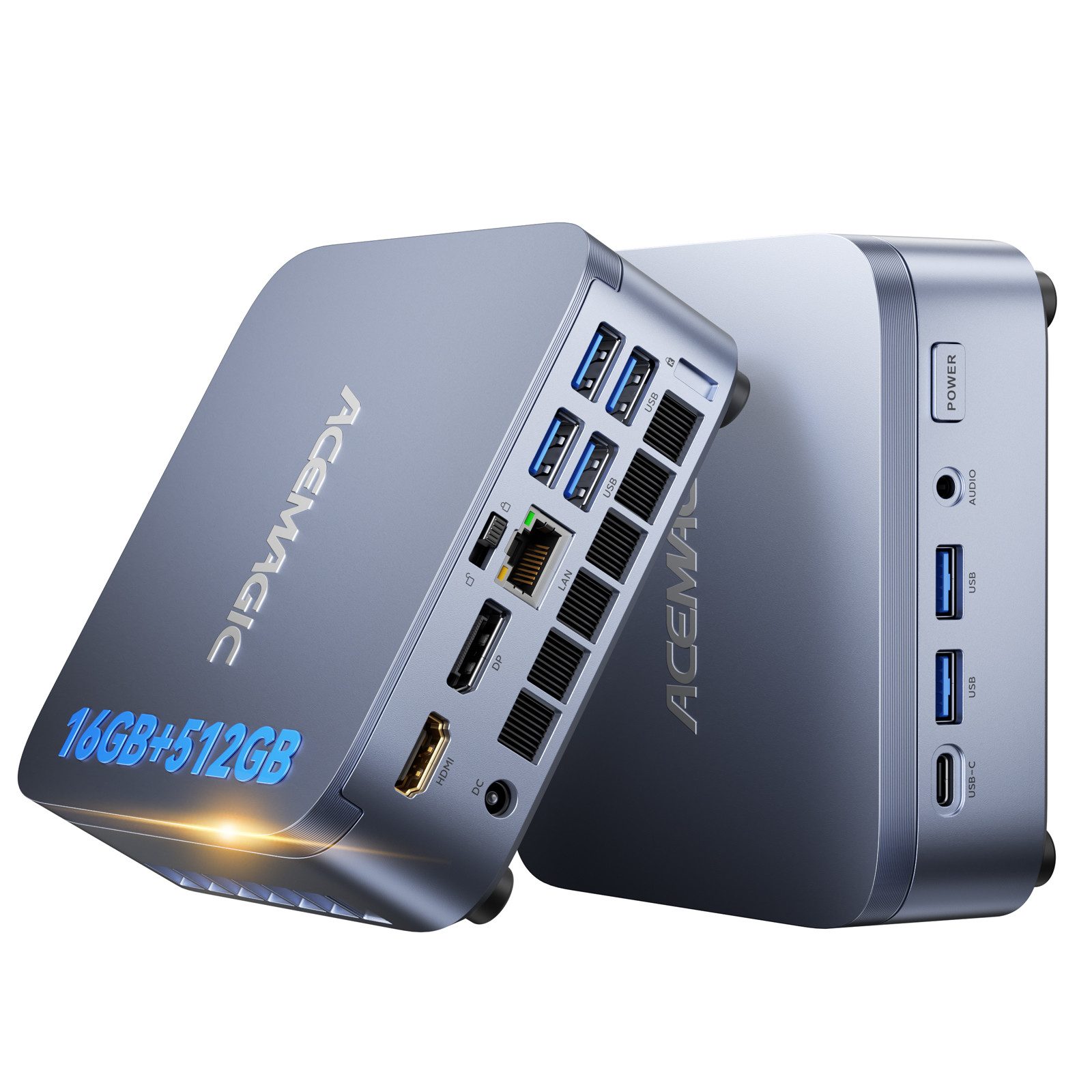ACEMAGIC Mini PC Win-11 PRO, Intel Core i5-14500HX, 16 GB DDR4 RAM+512 M.2 SSD Barebone-PC (Intel i5-14500HX 14500HX, Intel, 16 GB RAM, 512 GB SSD, Hochgeschwindigkeits-Zentrifugallüfter + 2 Kühlkupferrohre + Doppelte Kupferrippen + Optimierter Doppelter Luftkanal, bis 4.9Ghz, WiFi 6/BT 5.2, Ultra-Leise M5 Mini-PC for Büro Home Gaming)
