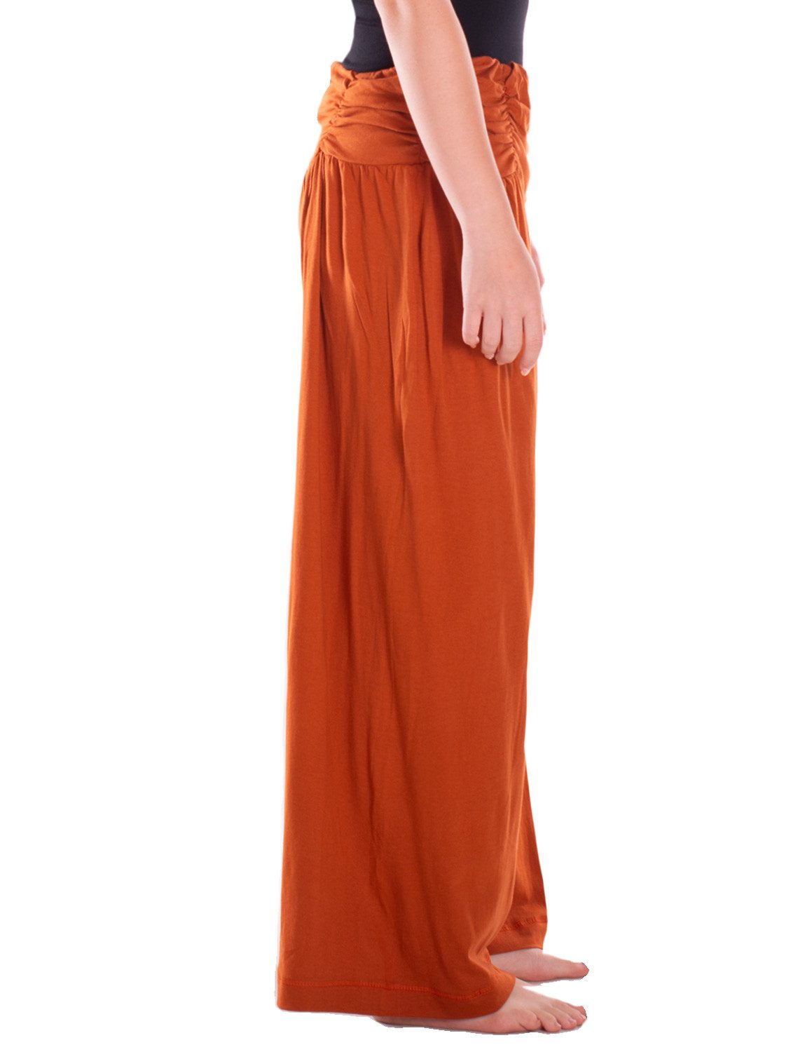 Vishes Jerseyhose Sommerhose Damen Palazzo Weites Bein Raffbund Jersey Baumwolle Alternative Mode, Boho, Hippie, Ethno, Festival