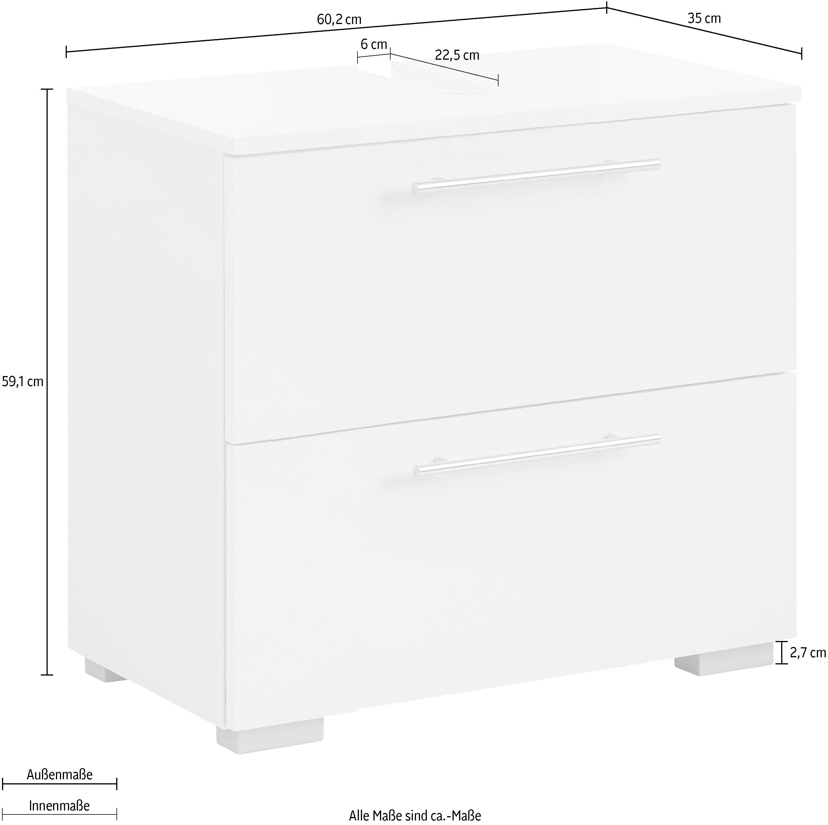 welltime Waschbeckenunterschrank Breite 60 cm – Bild 4 von 5
