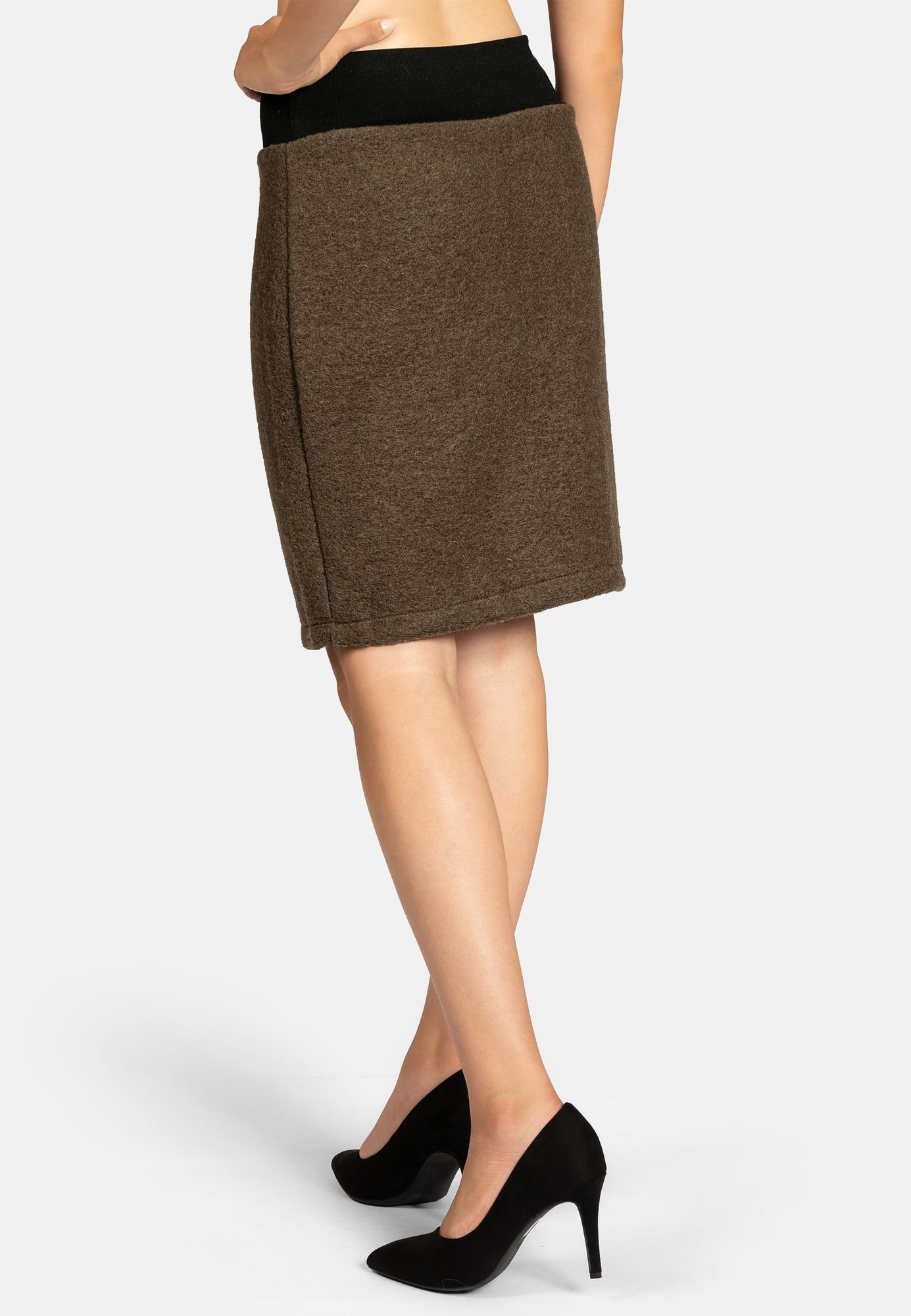 Caspar Bleistiftrock RO031 Damen Winter Bleistift Wollrock knielang