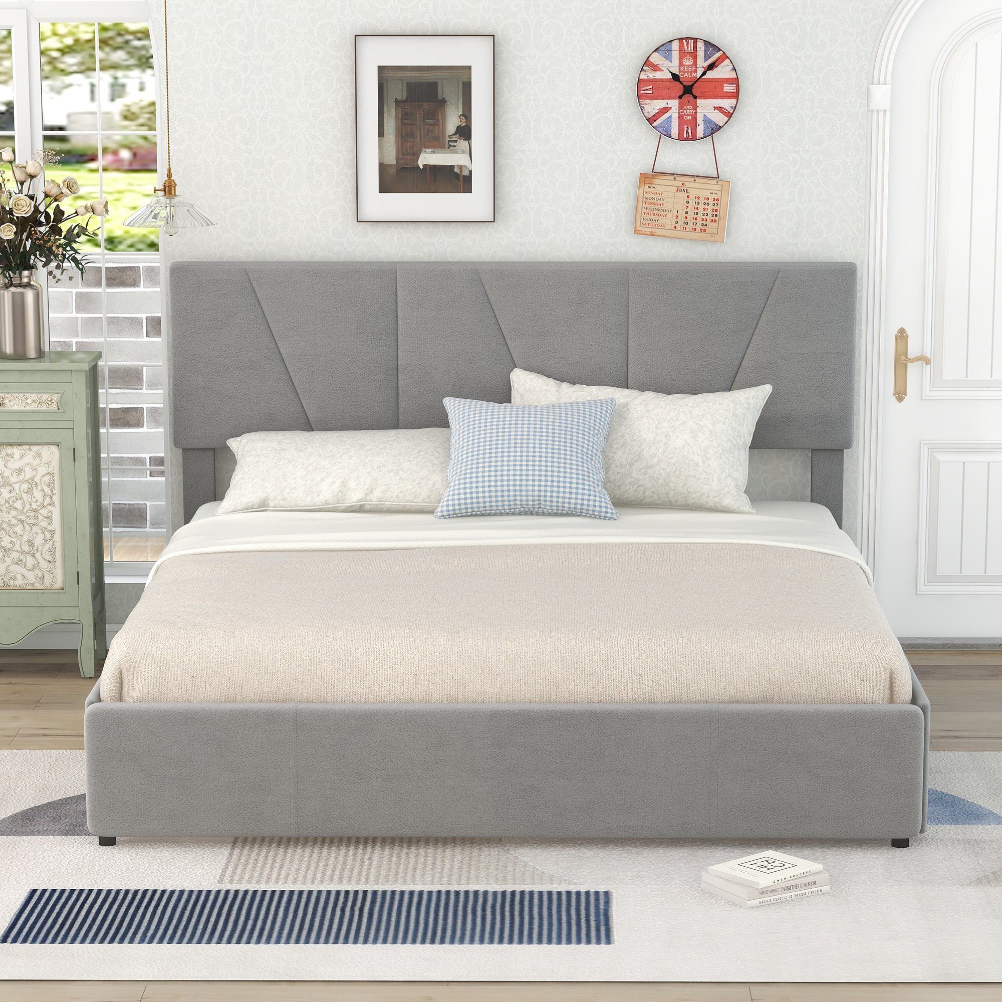 SOFTWEARY Polsterbett (Doppelbett mit Lattenrost und günstig online kaufen