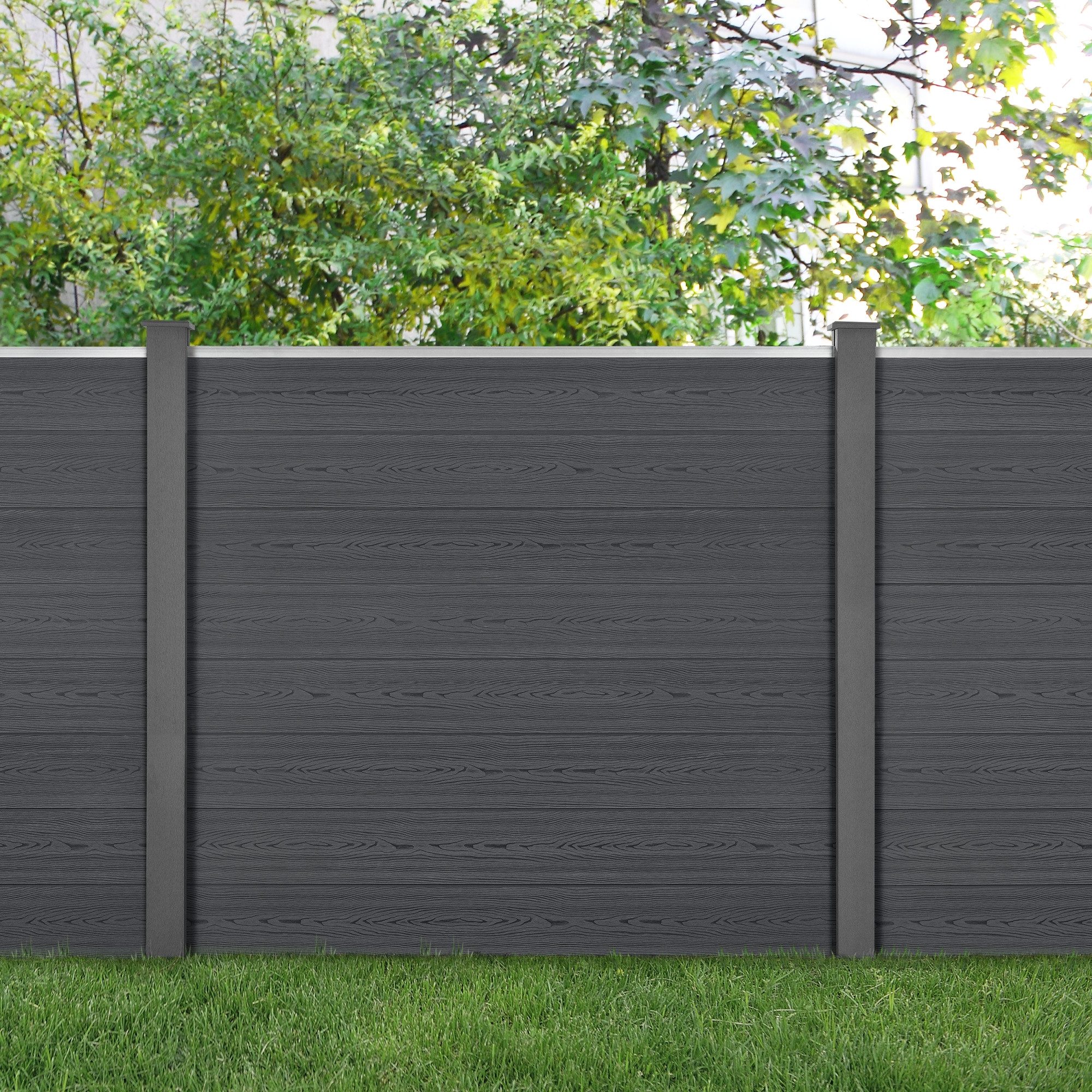 neu.holz Gartenzaun, (mit Pfosten), »Pinto« Lamellenzaun WPC Sichtschutz 165x162cm Grau