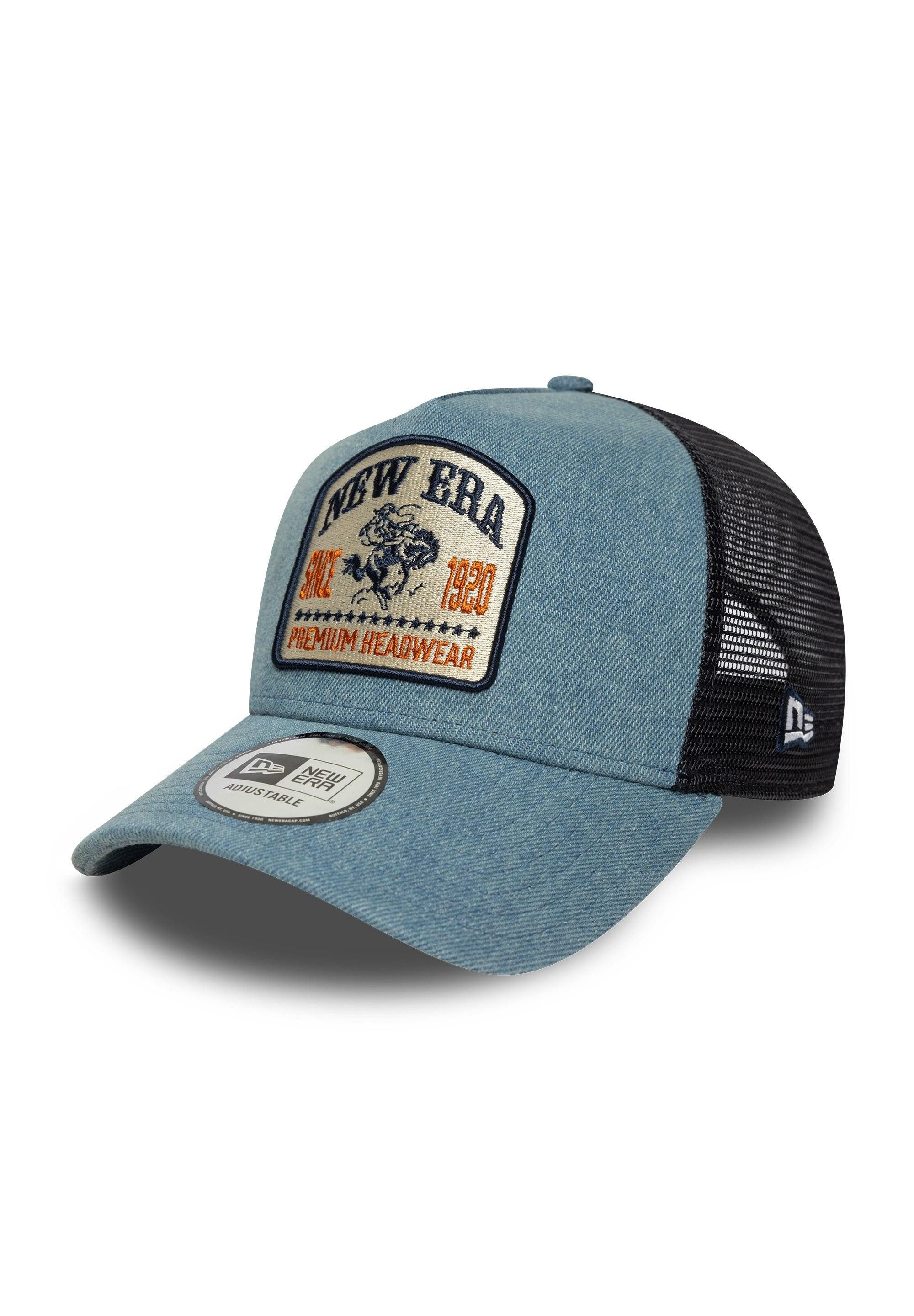 Baseball Cap New Era Denim Patch A-Frame Trucker Cap Blau