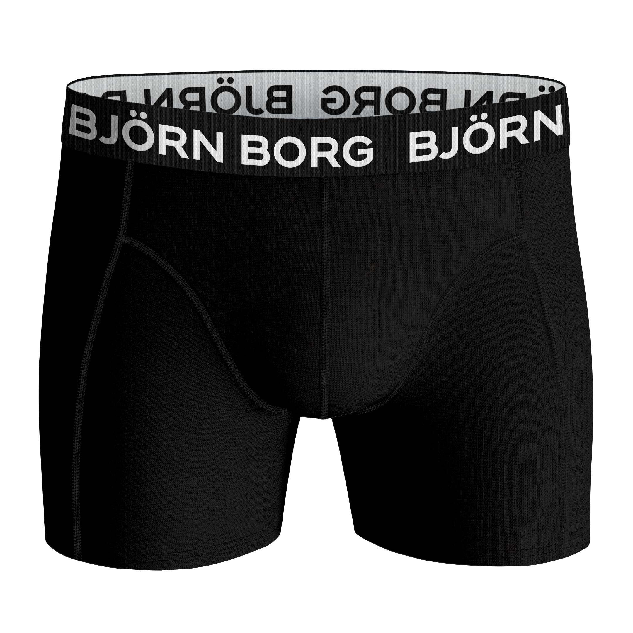 Borg Boxer Herren Stretch Boxershorts Cotton - Schwarz/Rot/Grün Pack Björn 7er