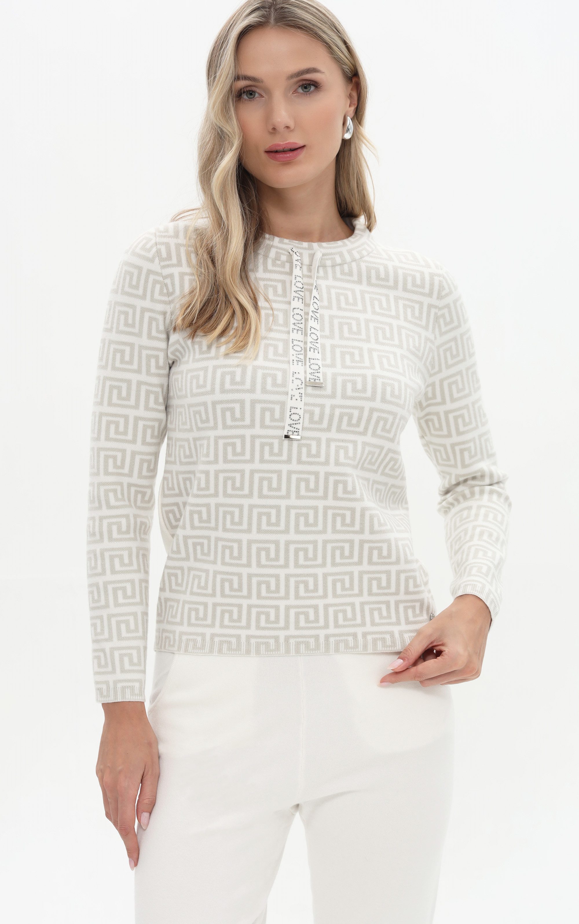 Passioni Strickpullover mit geometrischem Muster