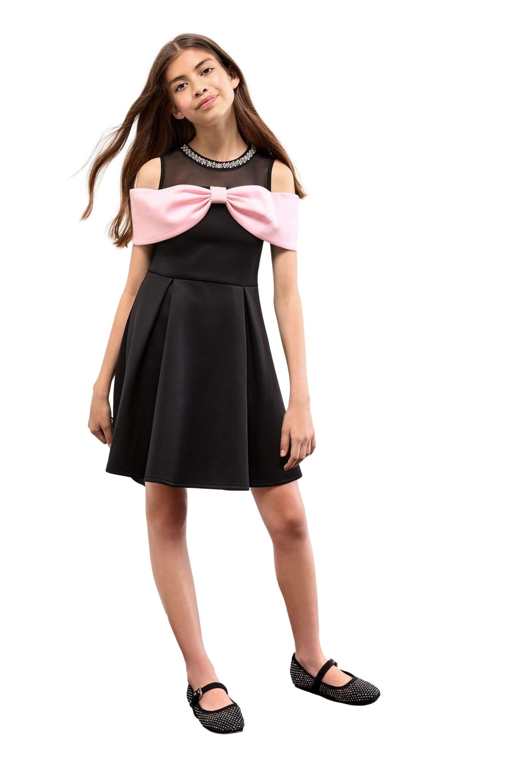 LIPSY Partykleid Lipsy festliches schulterfreies Kleid mit Schleife (1-tlg)
