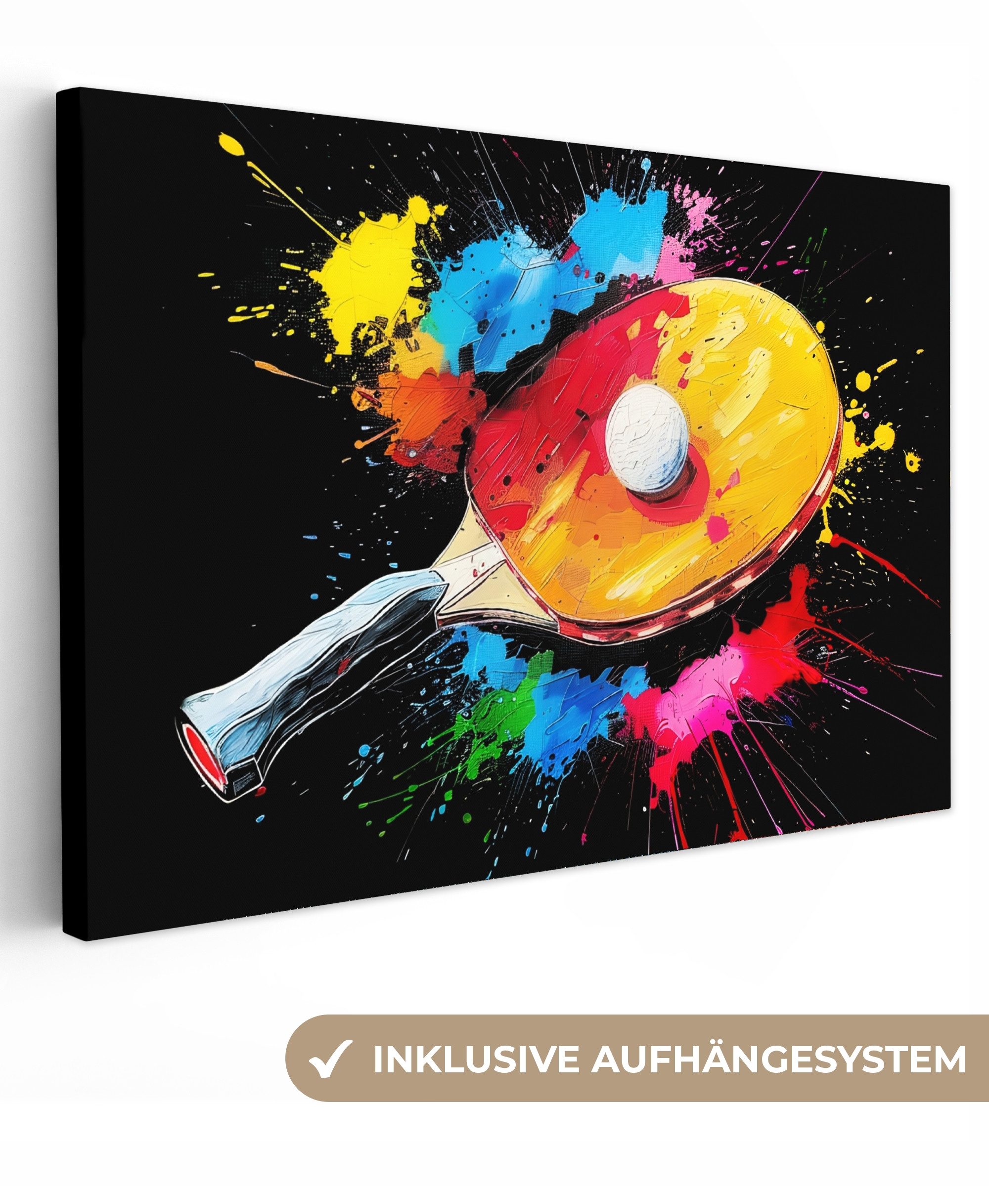OneMillionCanvasses® Leinwandbild Graffiti - Sport - Tischtennis - Farbe, F günstig online kaufen